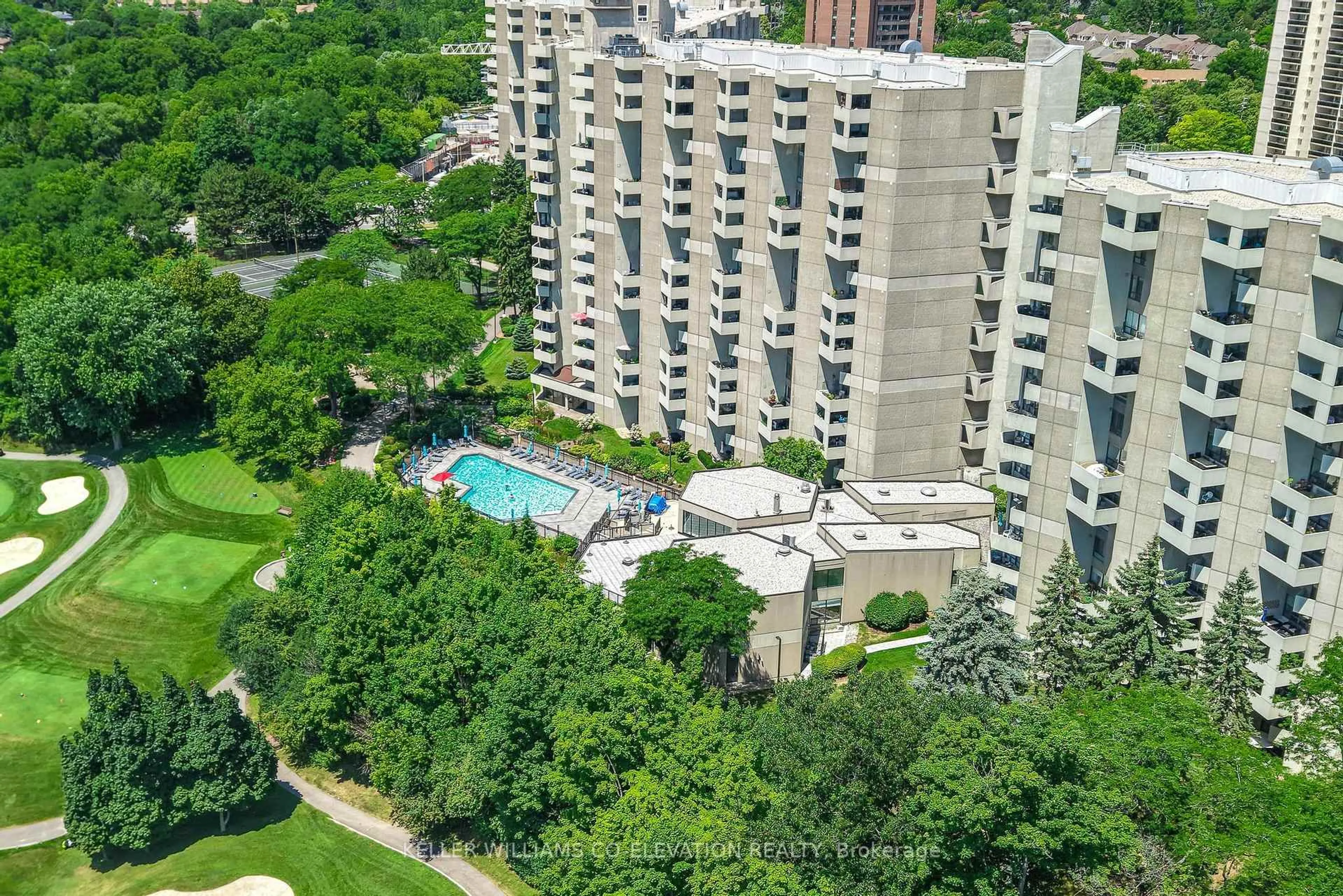 A pic from outside/outdoor area/front of a property/back of a property/a pic from drone, city buildings view from balcony for 288 Mill Rd #A40, Toronto Ontario M9C 4X7
