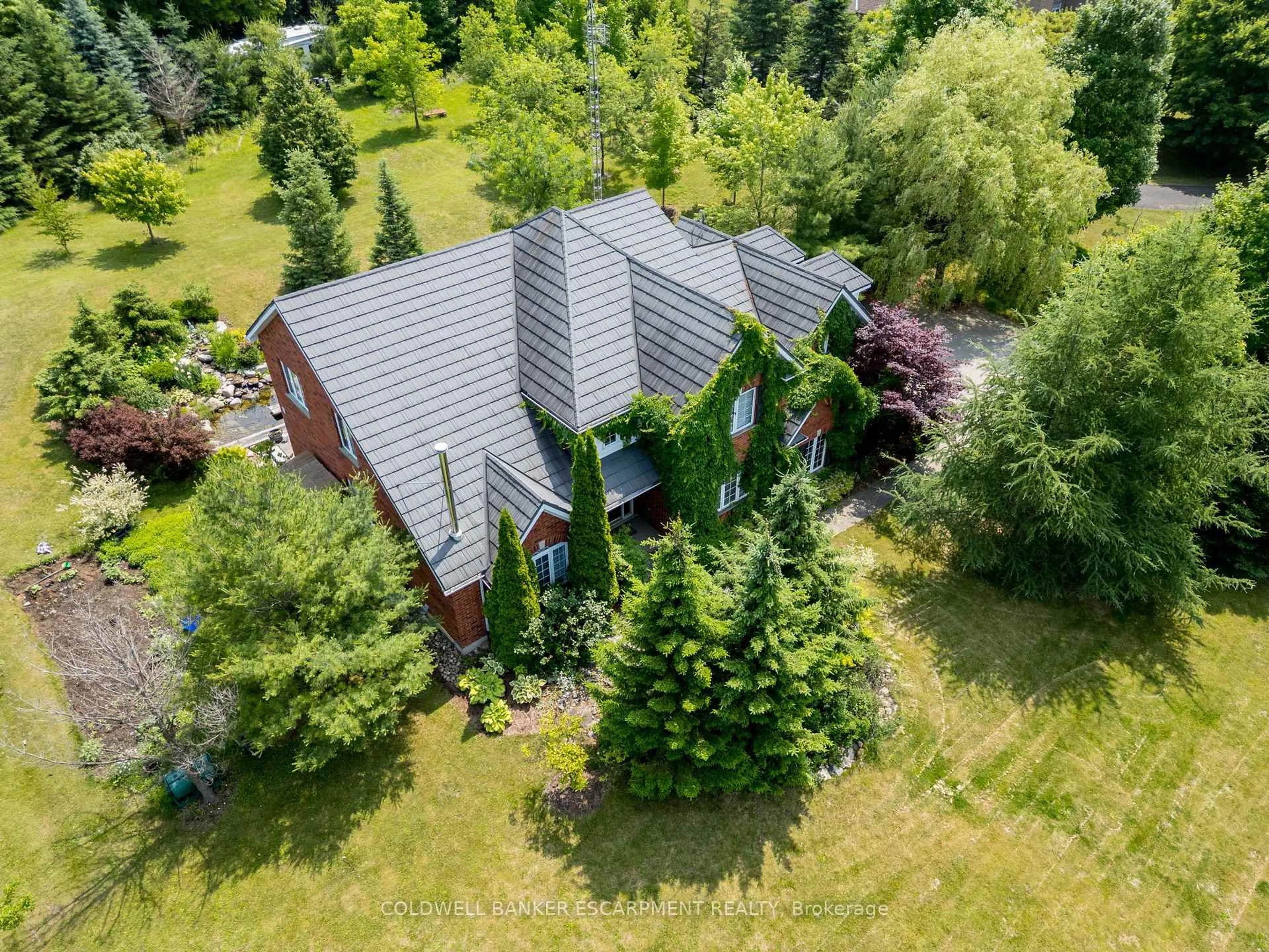 A pic from outside/outdoor area/front of a property/back of a property/a pic from drone, forest/trees view for 3 Morgan Dr, Halton Hills Ontario L7J 2L7