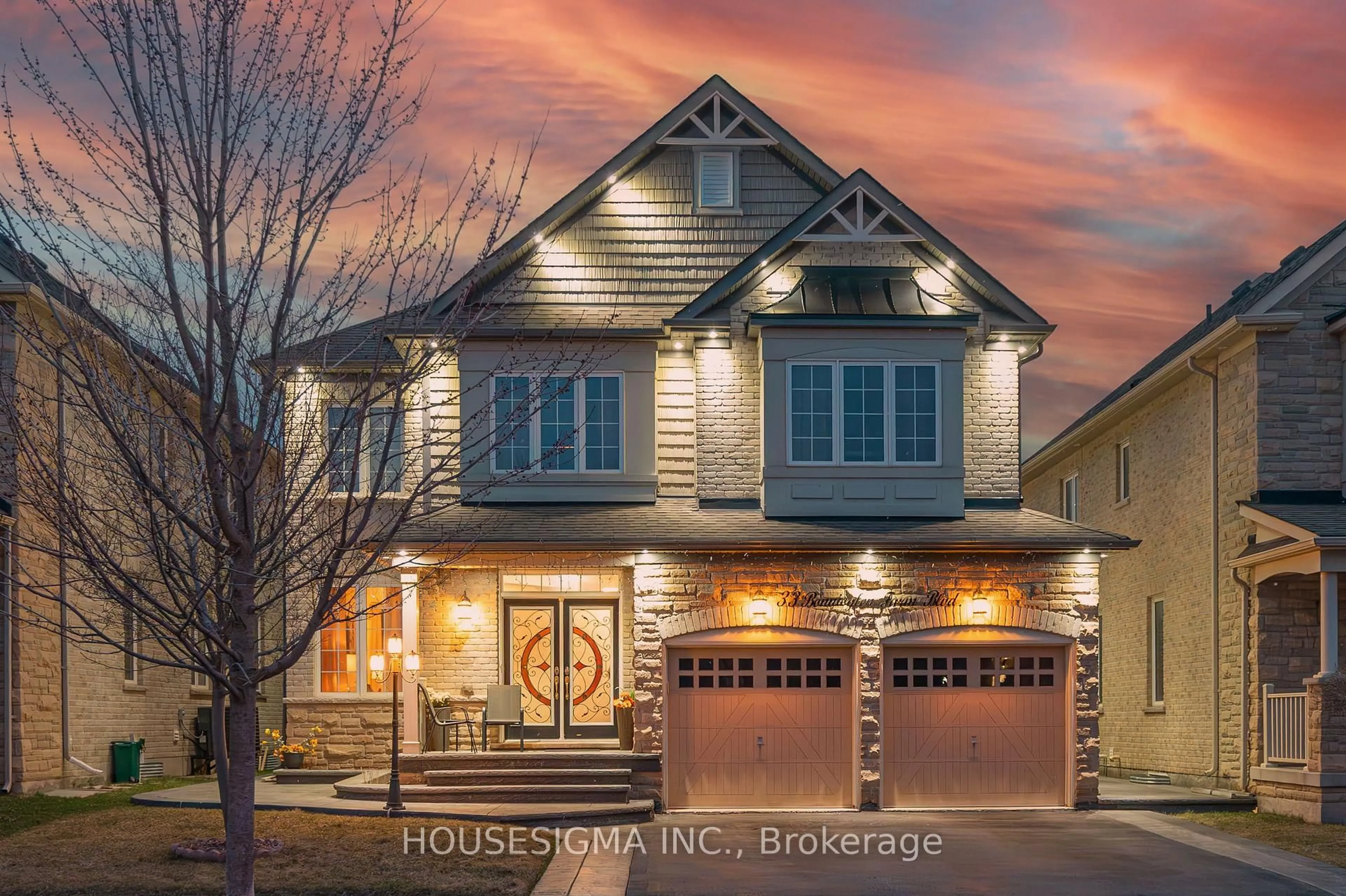 Home with brick exterior material, street for 33 Bonnieglen Farm Blvd, Caledon Ontario L7C 3X8