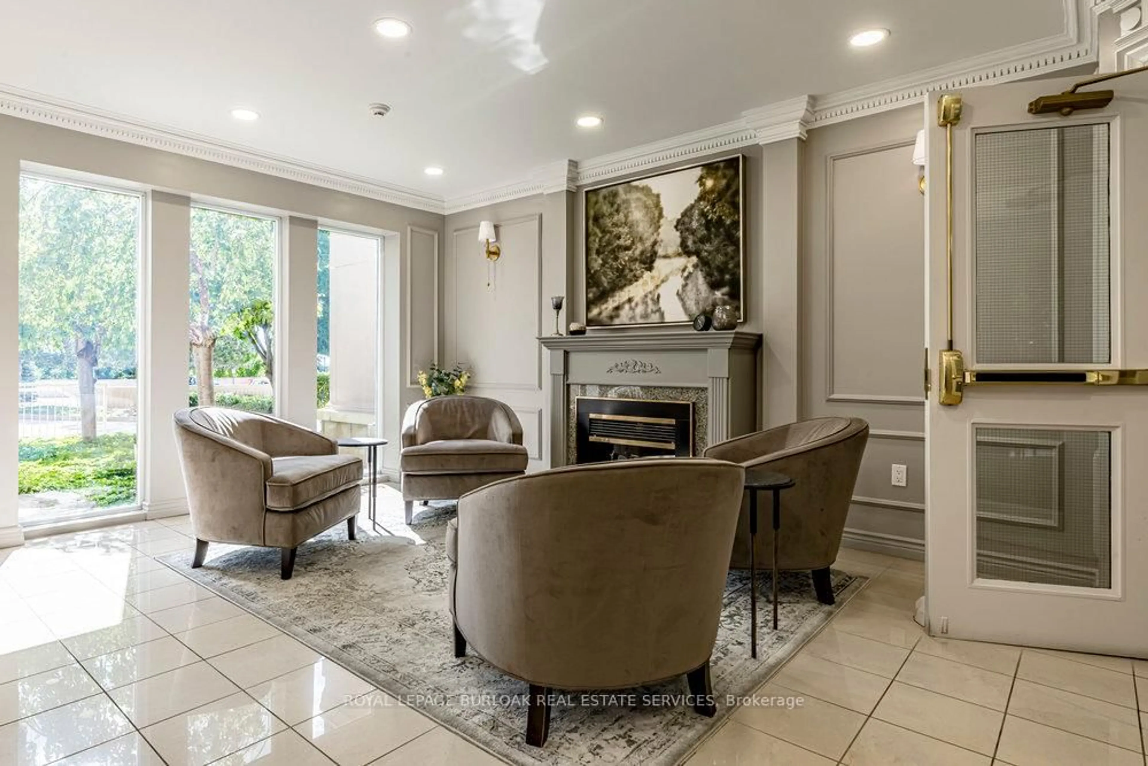 Living room with furniture, ceramic/tile floor for 2075 Amherst Heights Dr #212, Burlington Ontario L7P 5B8
