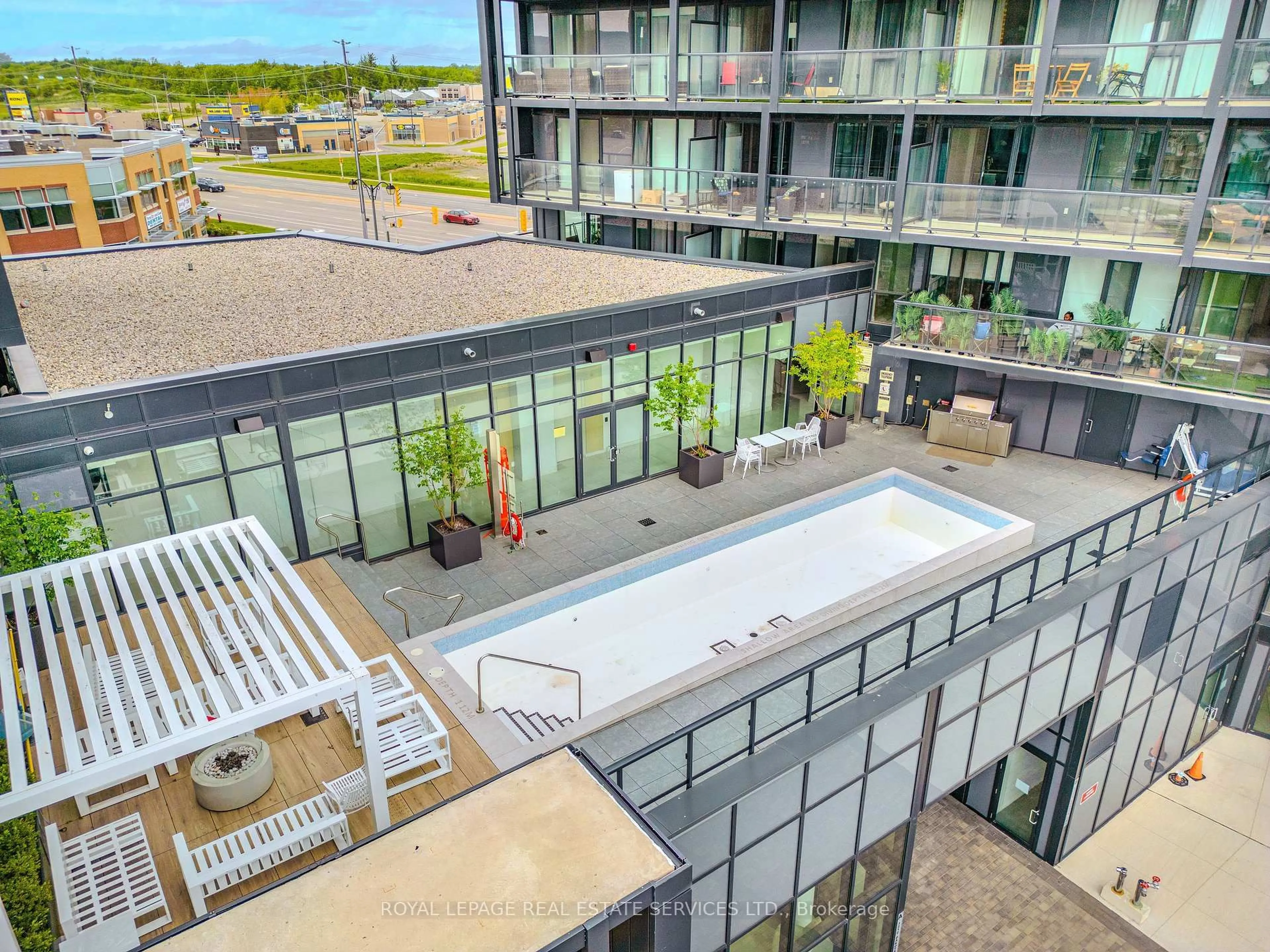 A pic from outside/outdoor area/front of a property/back of a property/a pic from drone, city buildings view from balcony for 3210 Dakota Common #A805, Burlington Ontario L7M 2A8