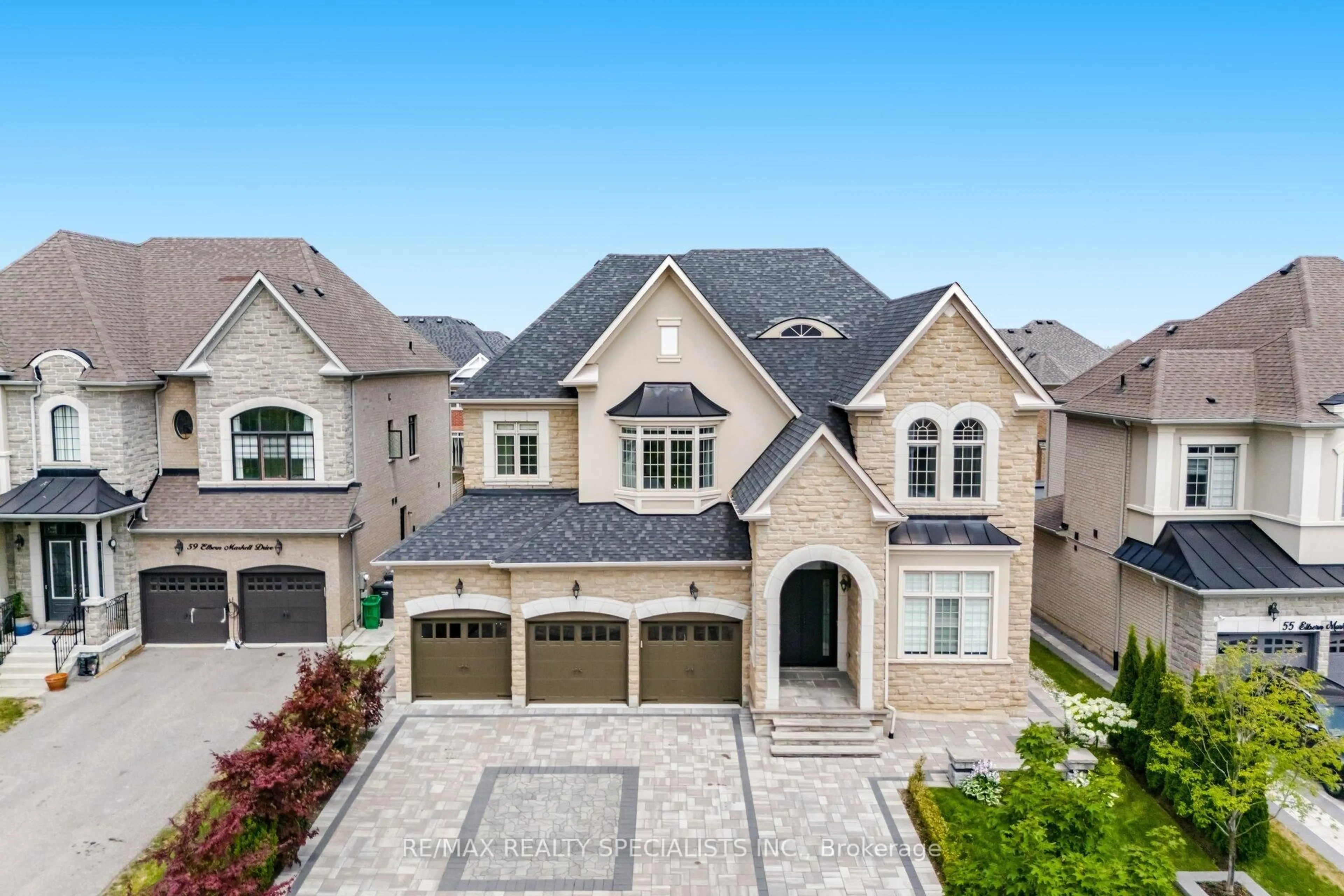 A pic from outside/outdoor area/front of a property/back of a property/a pic from drone, street for 57 Elbern Markell Dr, Brampton Ontario L6X 0W2