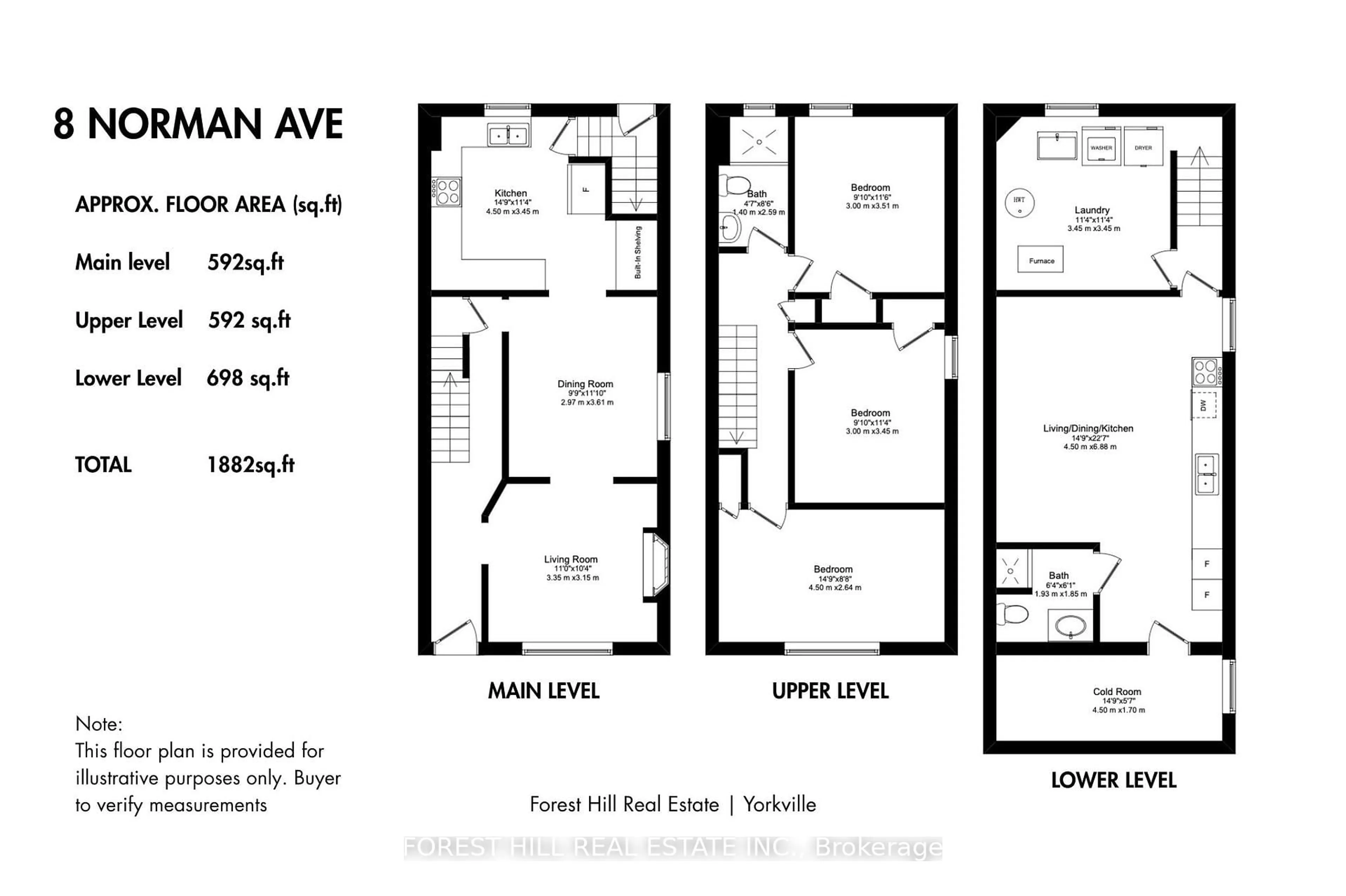 Floor plan for 8 Norman Ave, Toronto Ontario M6E 1G7