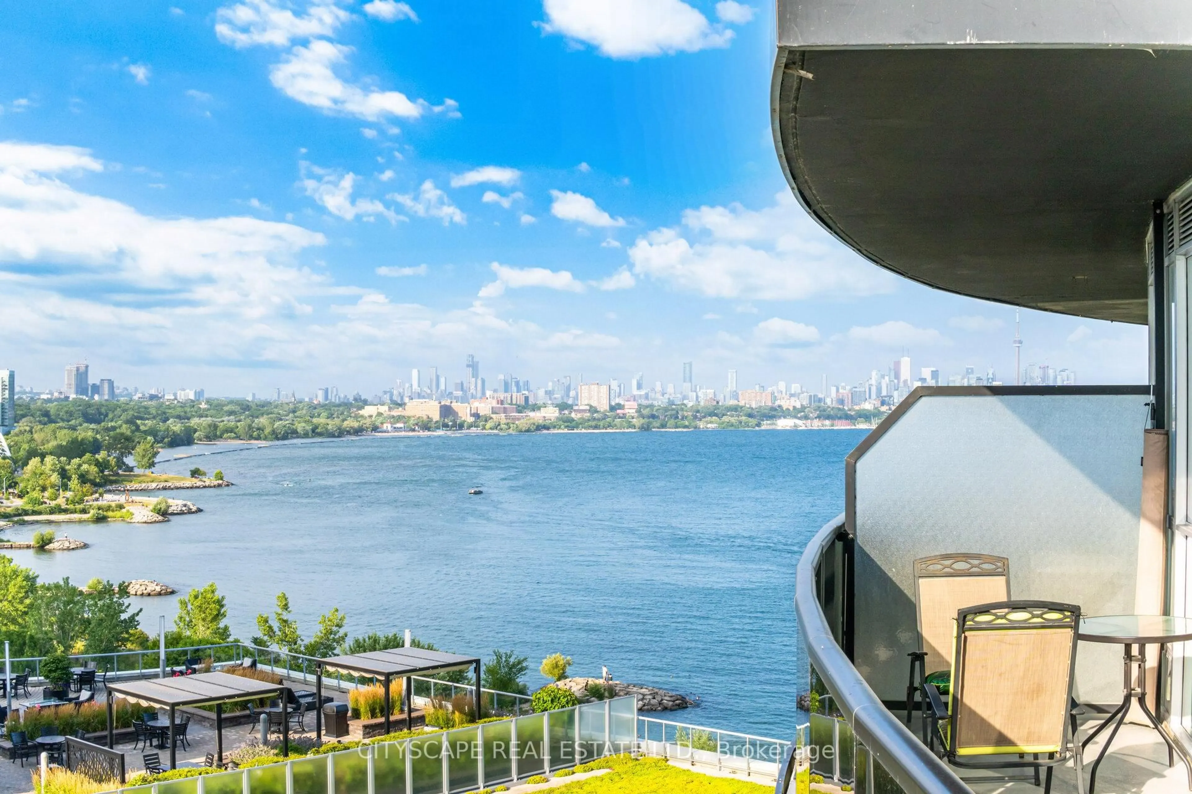 Balcony in the apartment, water/lake/river/ocean view for 80 Marine Parade Dr #808, Toronto Ontario M8V 0A3