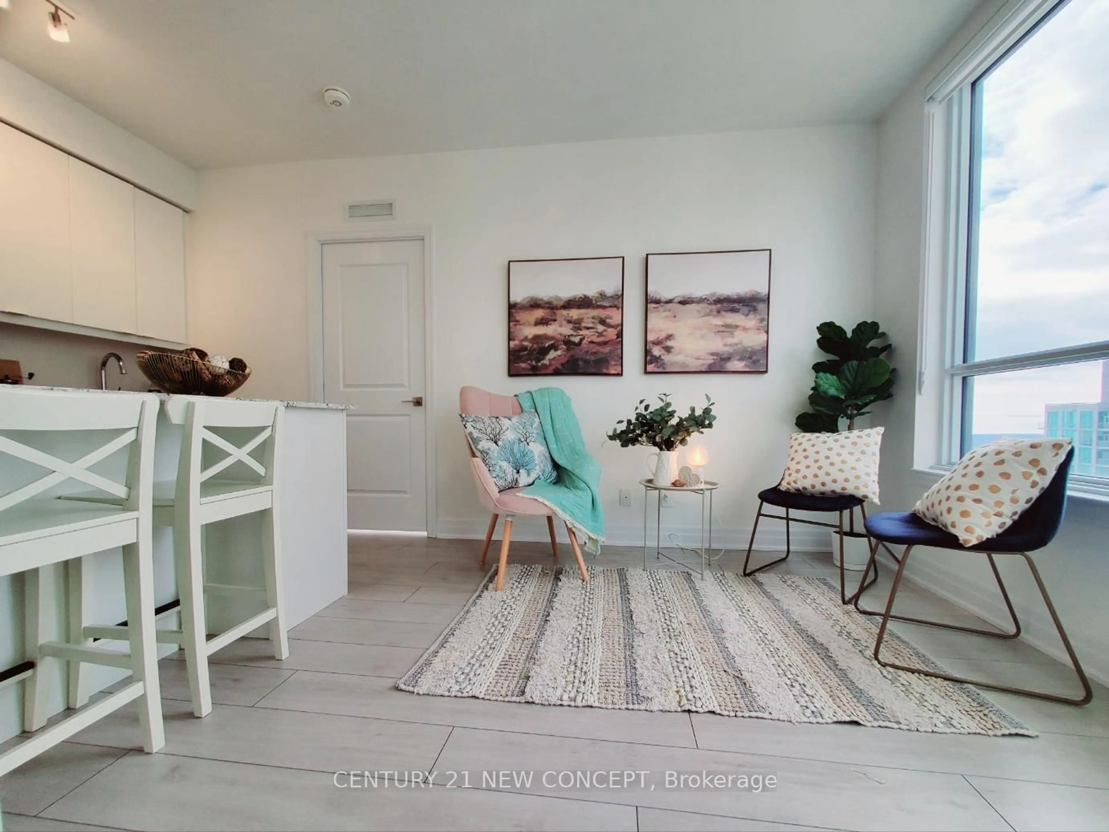 Living room with furniture, unknown for 30 elm Dr #3008, Mississauga Ontario L5B 0N6