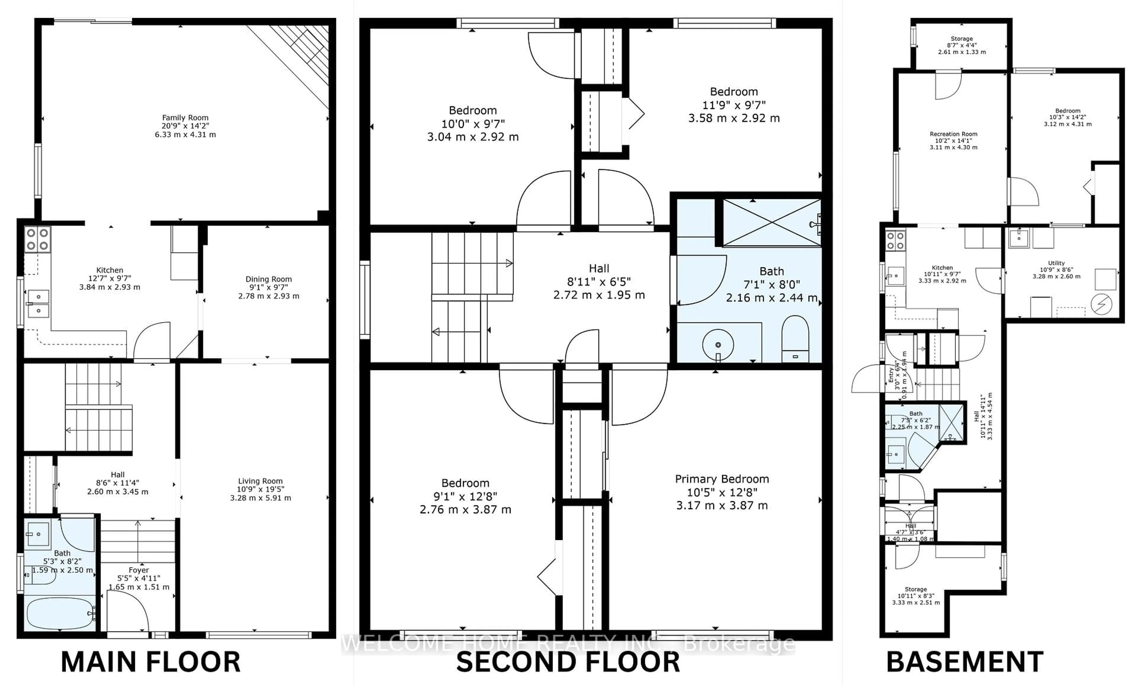 Floor plan for 136 Ardwick Blvd, Toronto Ontario M9M 1W2