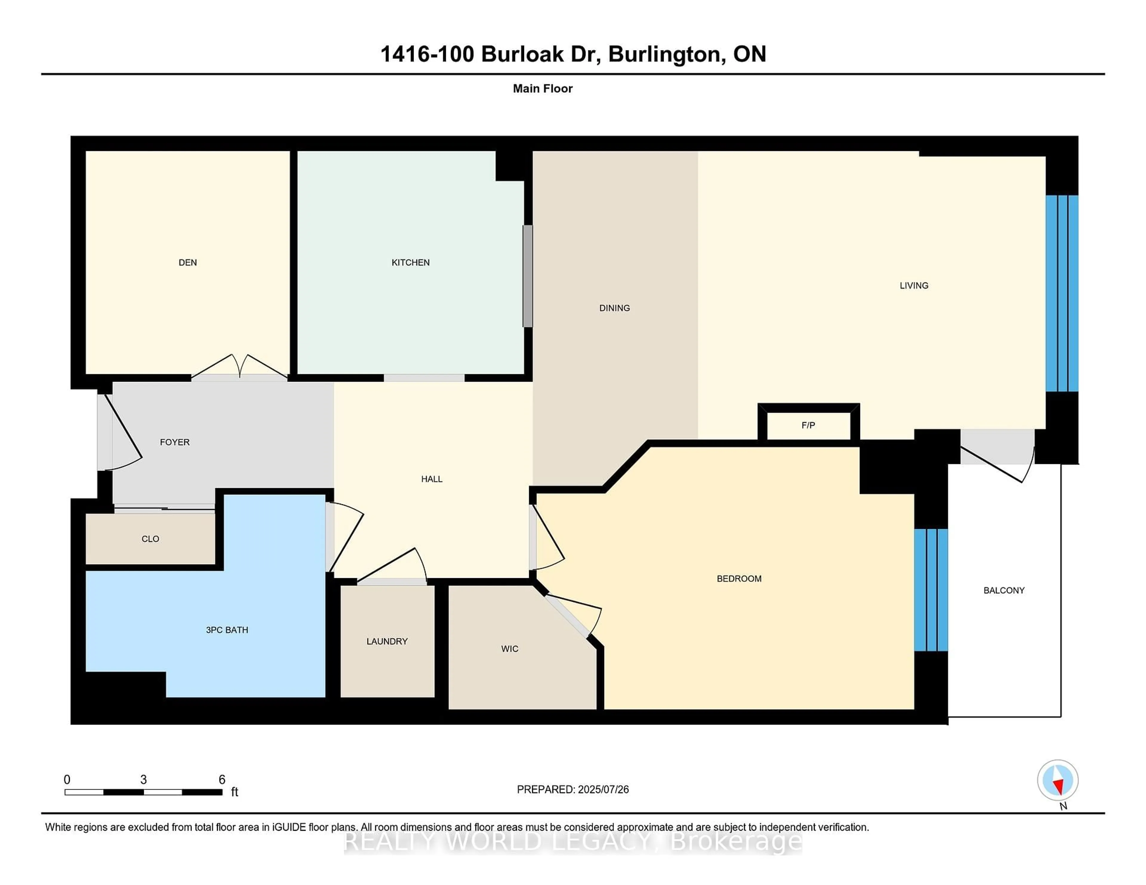 Floor plan for 100 Burloak Dr #1416, Burlington Ontario L7L 6P6