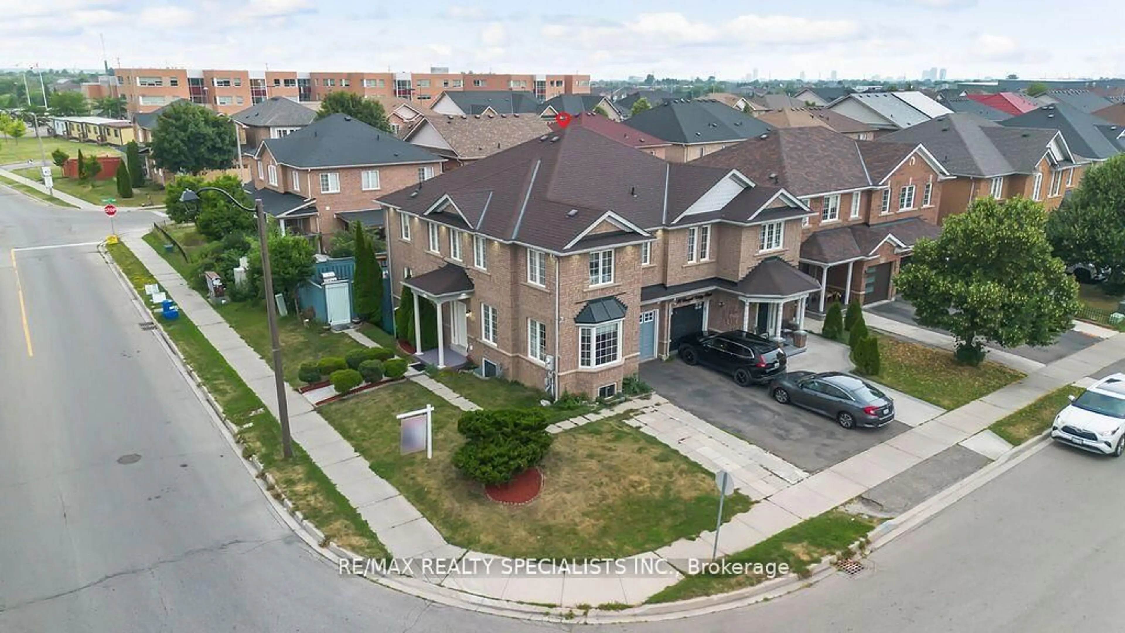 A pic from outside/outdoor area/front of a property/back of a property/a pic from drone, street for 64 Botavia Downs Dr, Brampton Ontario L7A 3N8