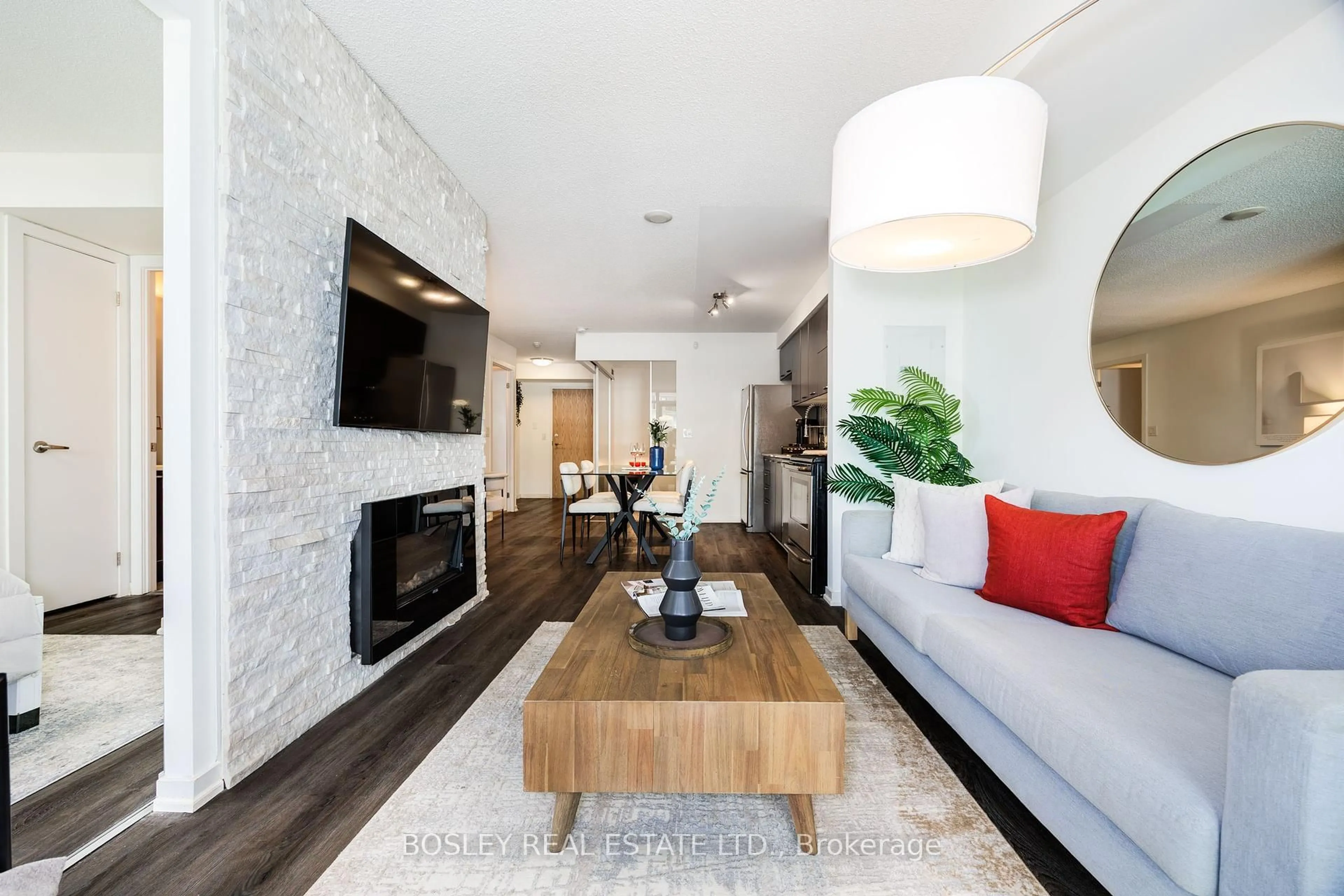 Living room with furniture, unknown for 38 Joe Shuster Way #604, Toronto Ontario M6K 0A5