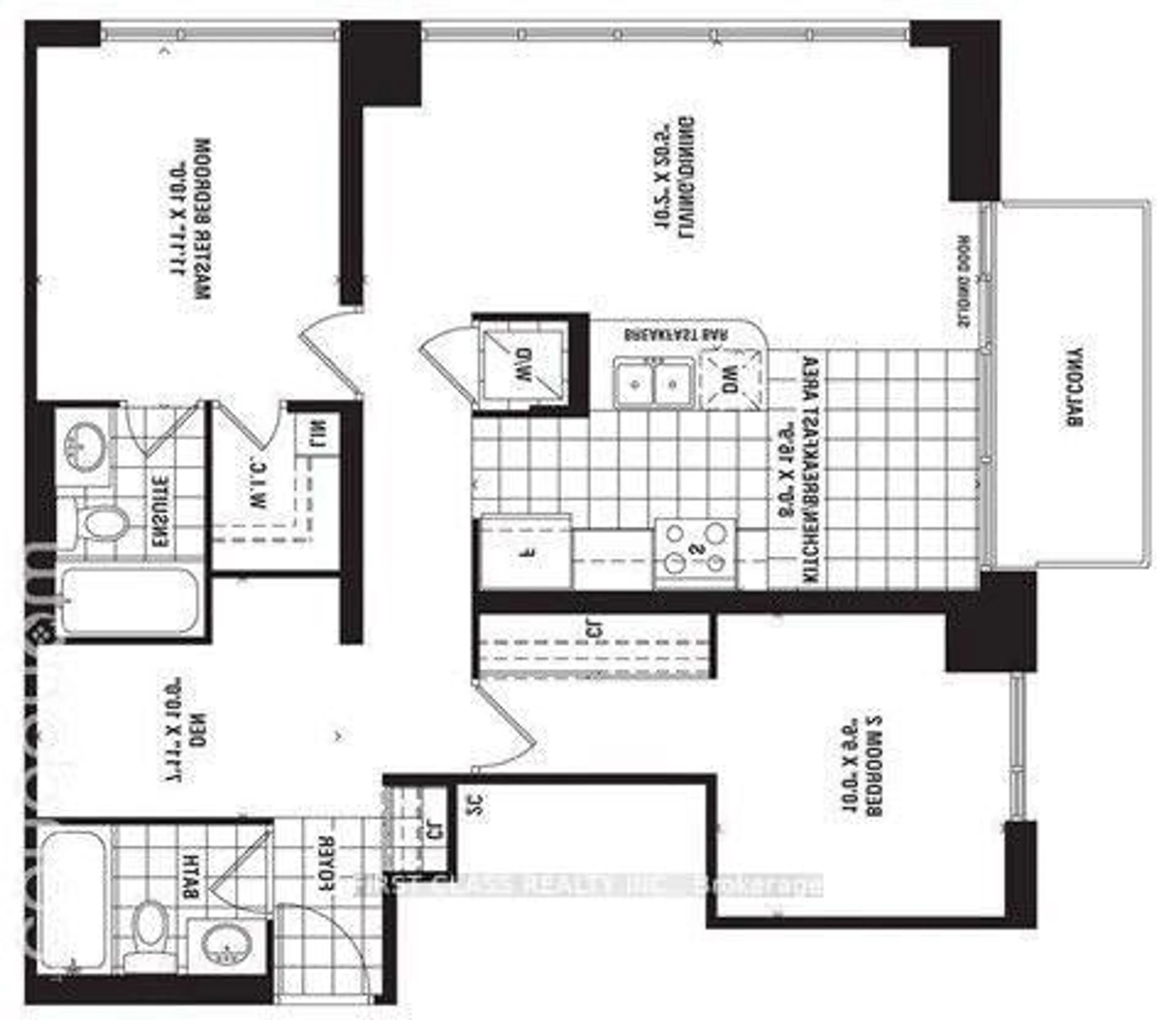 Floor plan for 339 Rathburn Rd #1615, Mississauga Ontario L5B 0C8