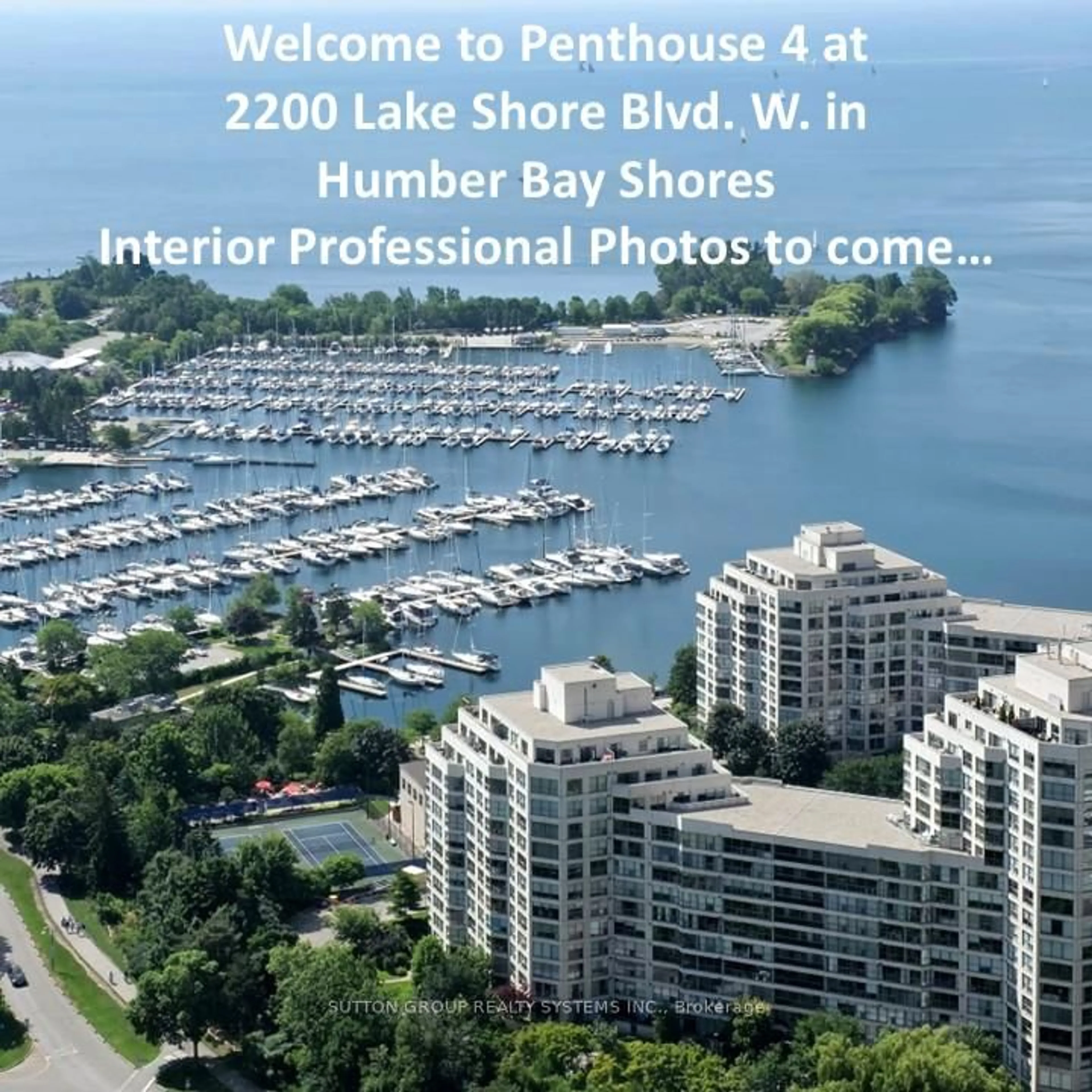 A pic from outside/outdoor area/front of a property/back of a property/a pic from drone, water/lake/river/ocean view for 2200 Lake Shore Blvd #PH4, Toronto Ontario M8V 1A4