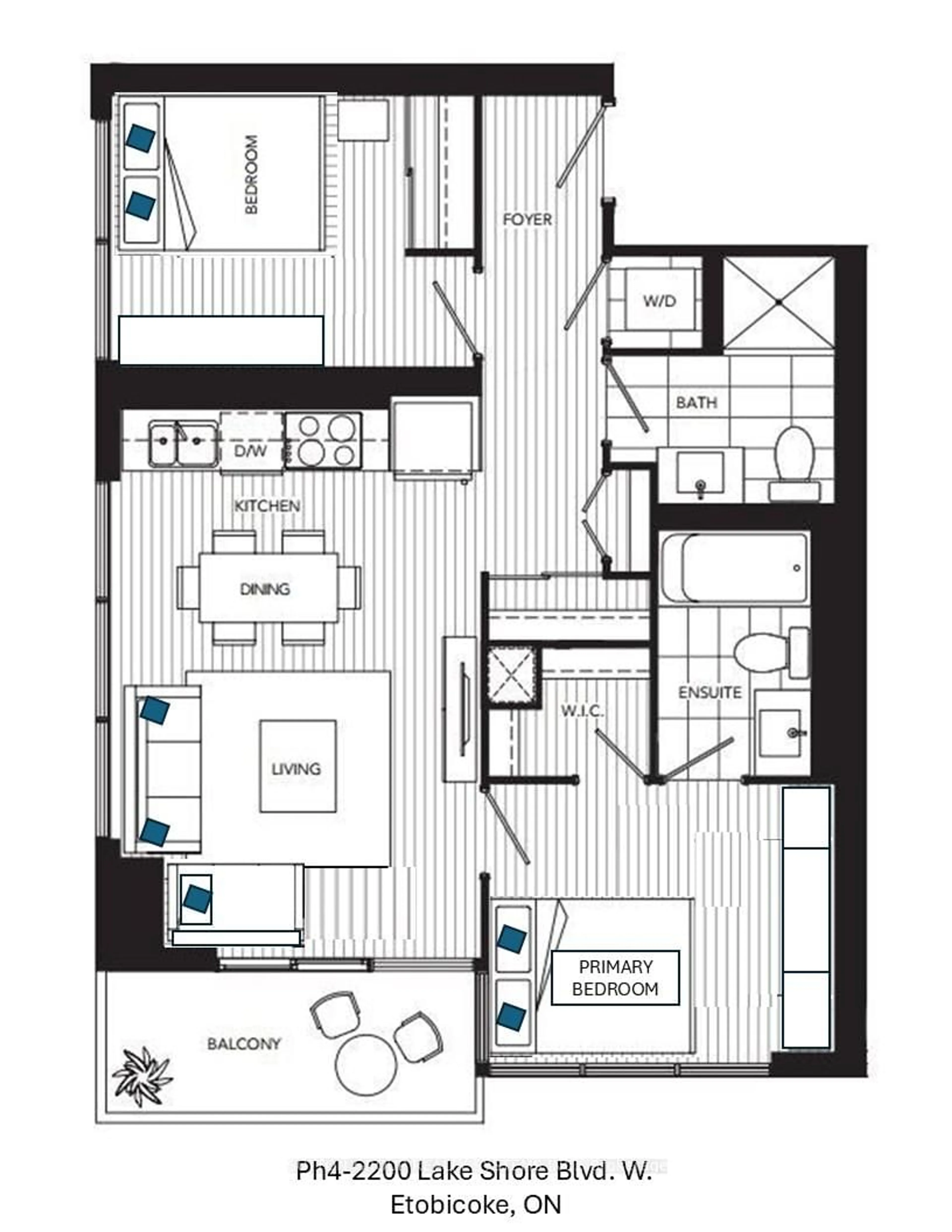Floor plan for 2200 Lake Shore Blvd #PH4, Toronto Ontario M8V 1A4