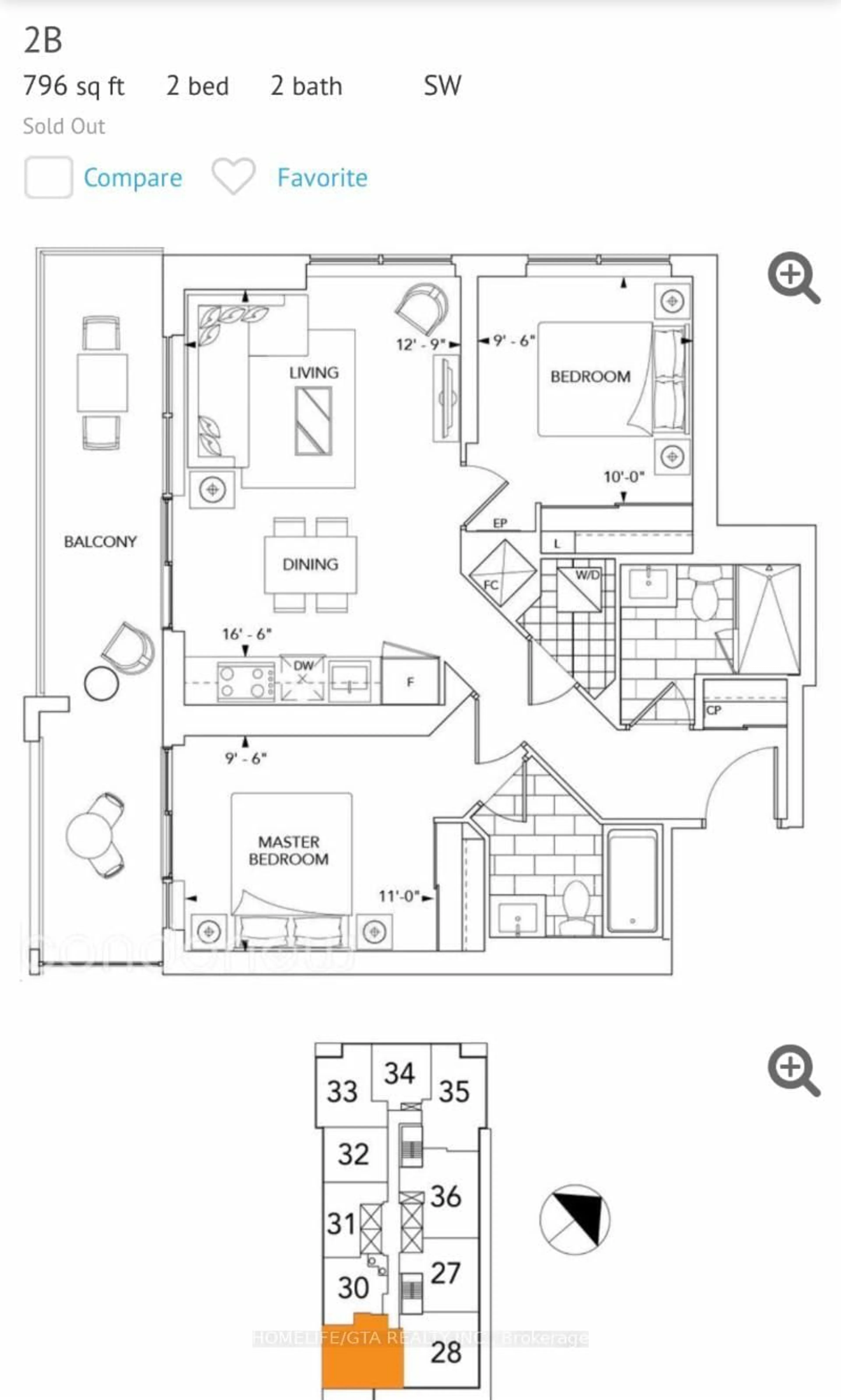 Floor plan for 5 Mabelle Ave #329, Toronto Ontario M9A 0C8
