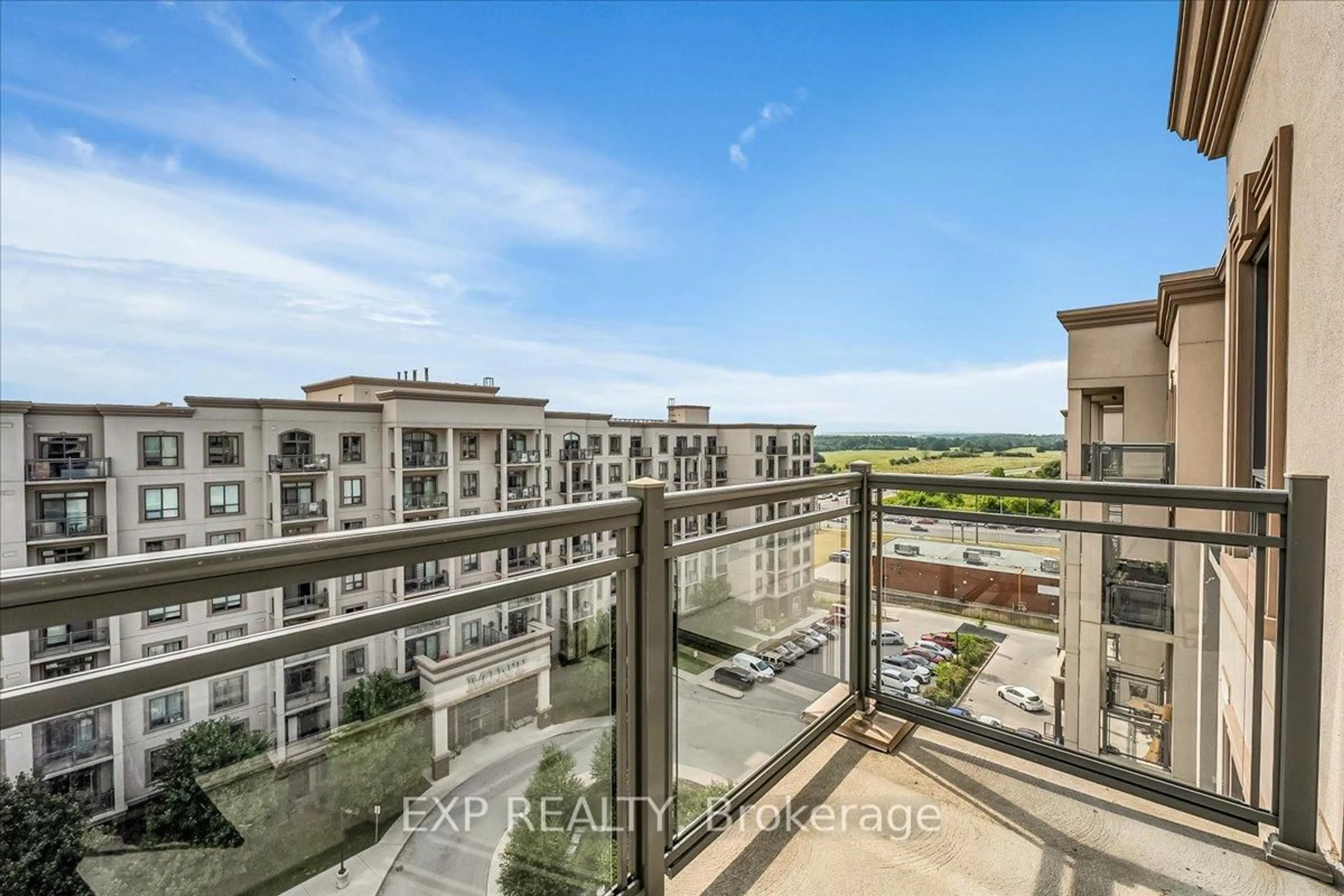 Balcony in the apartment, city buildings view from balcony for 2486 Old Bronte Rd #819, Oakville Ontario L6M 0Y4