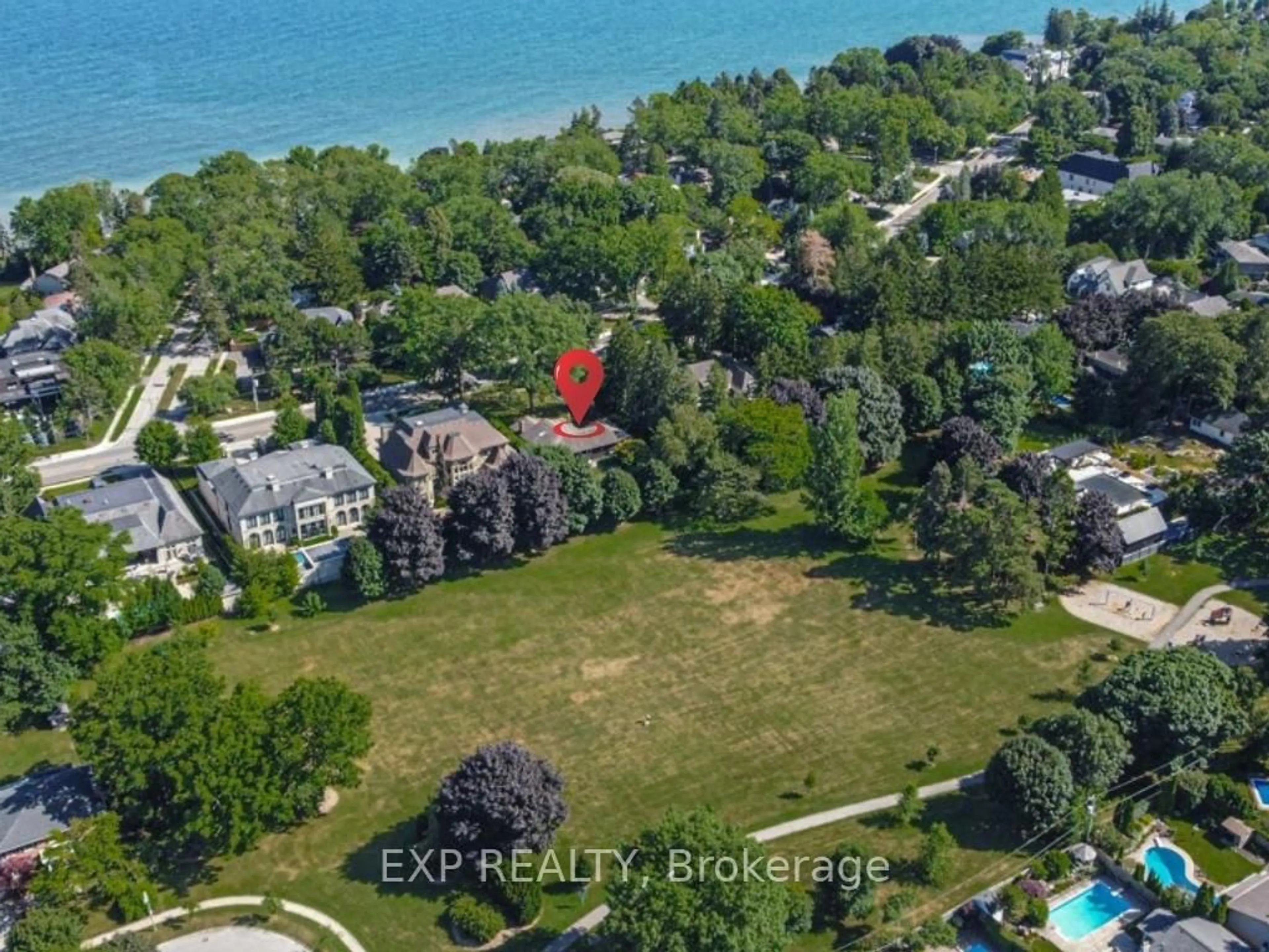 A pic from outside/outdoor area/front of a property/back of a property/a pic from drone, water/lake/river/ocean view for 4187 Lakeshore Rd, Burlington Ontario L7L 1A5