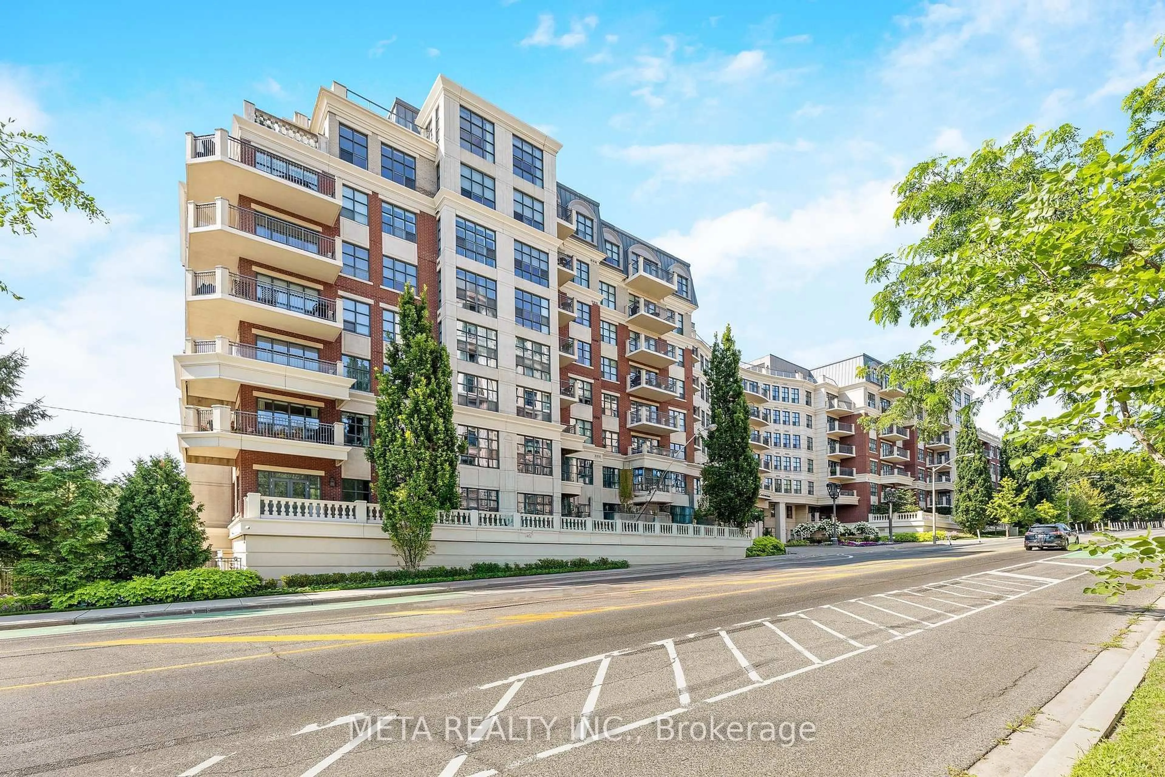 A pic from outside/outdoor area/front of a property/back of a property/a pic from drone, street for 2855 Bloor St #501, Toronto Ontario M8X 3A1
