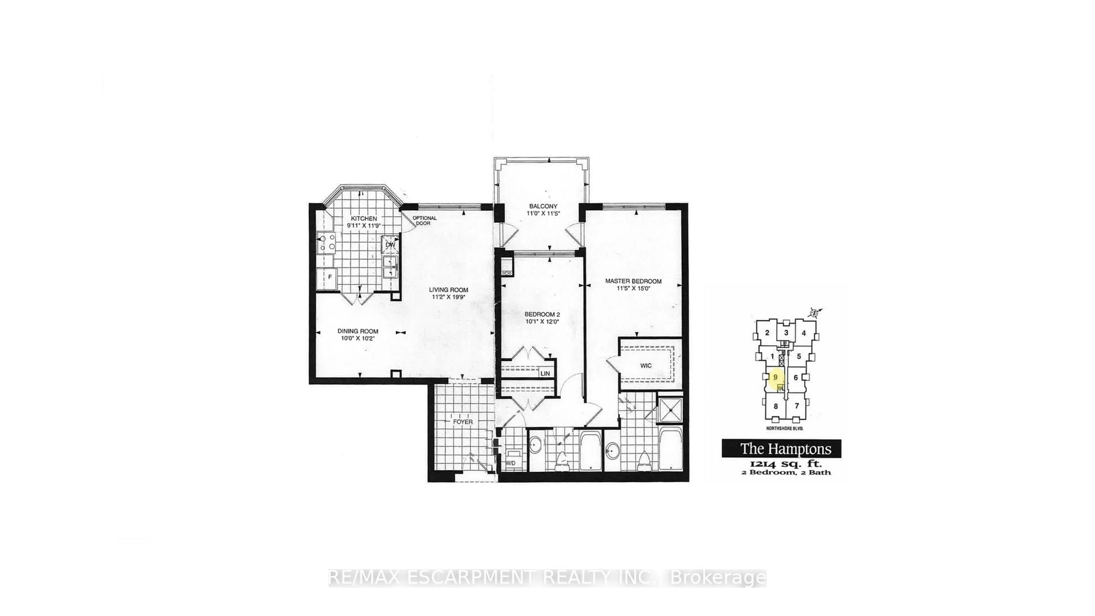 Floor plan for 442 Maple Ave #609, Burlington Ontario L7S 2L7