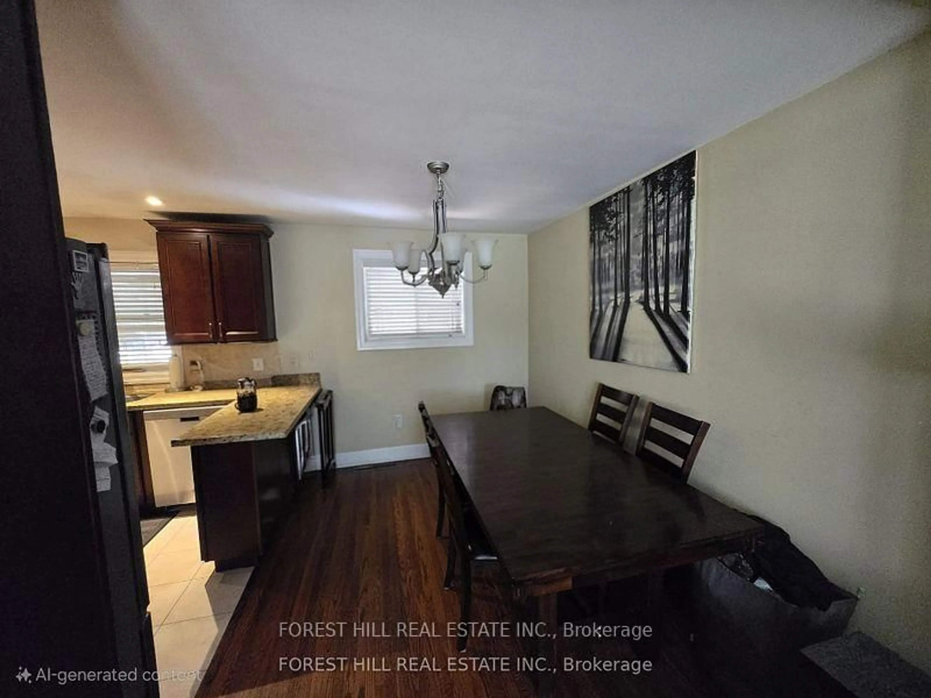 Dining room, wood/laminate floor for 272 Richard Clark Dr, Toronto Ontario M3M 1W4