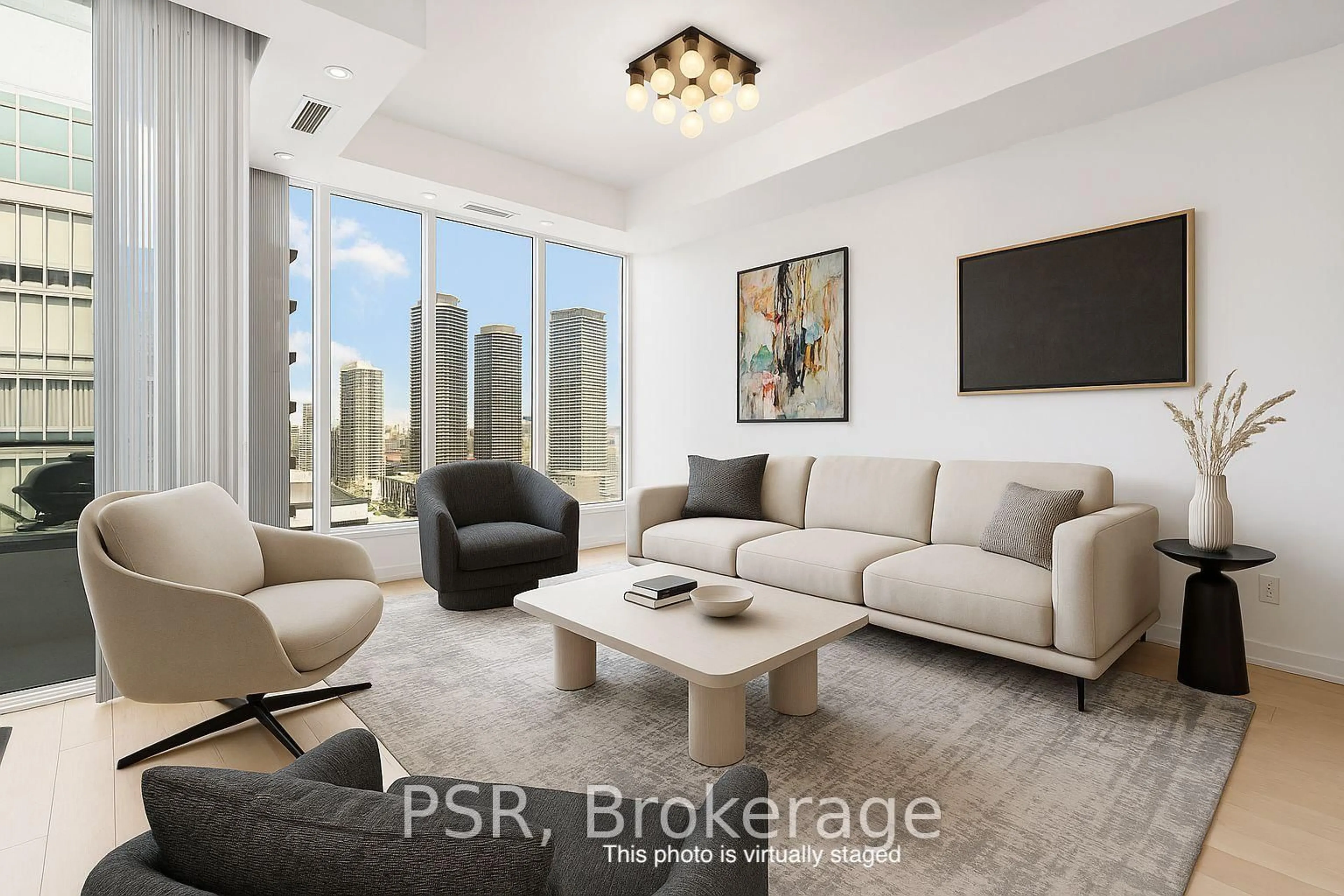 Living room with furniture, unknown for 88 Park Lawn Rd #2906, Toronto Ontario M8Y 0B5