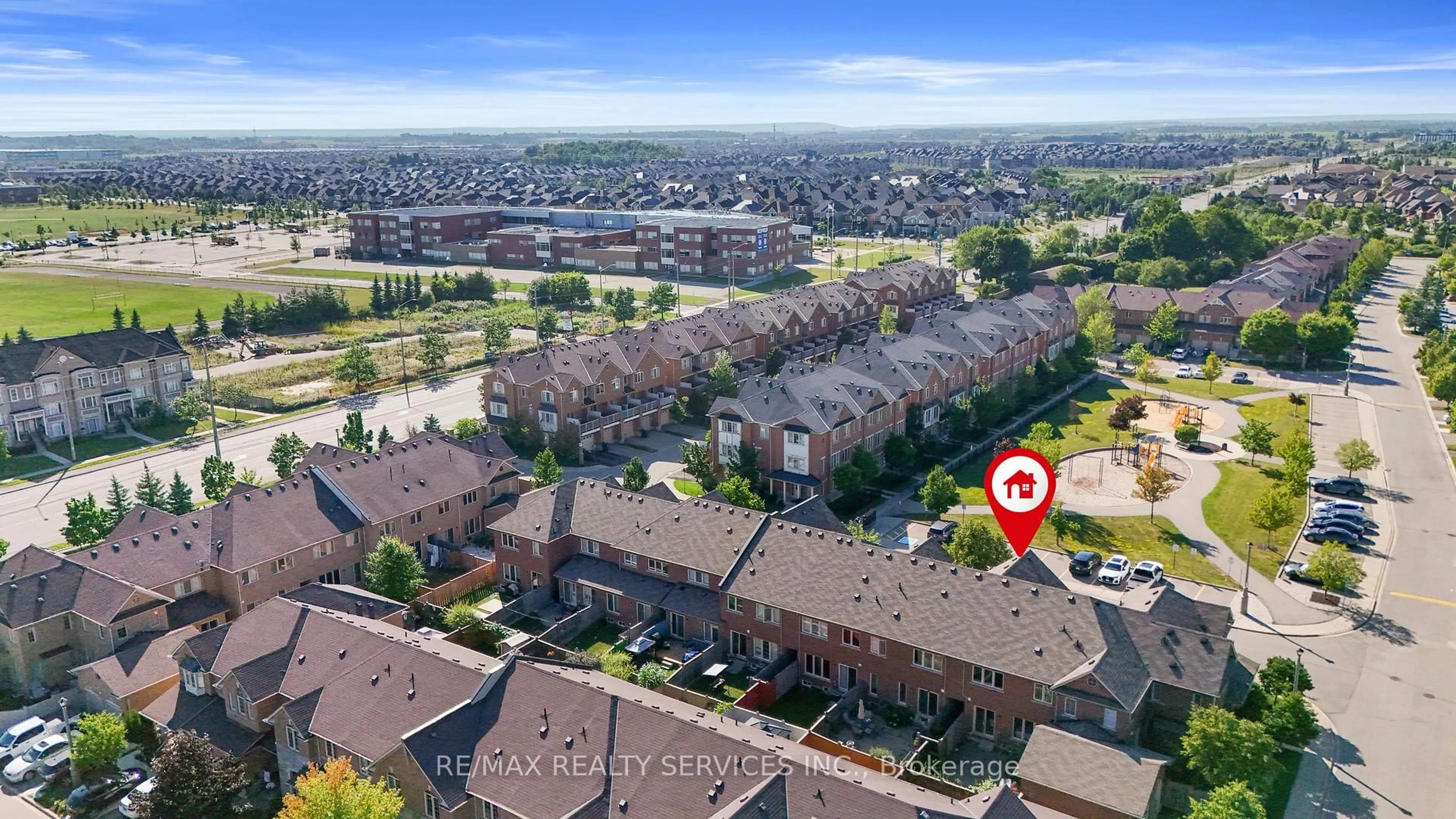 A pic from outside/outdoor area/front of a property/back of a property/a pic from drone, city buildings view from balcony for 47 Bellhaven Cres, Brampton Ontario L6R 0W6