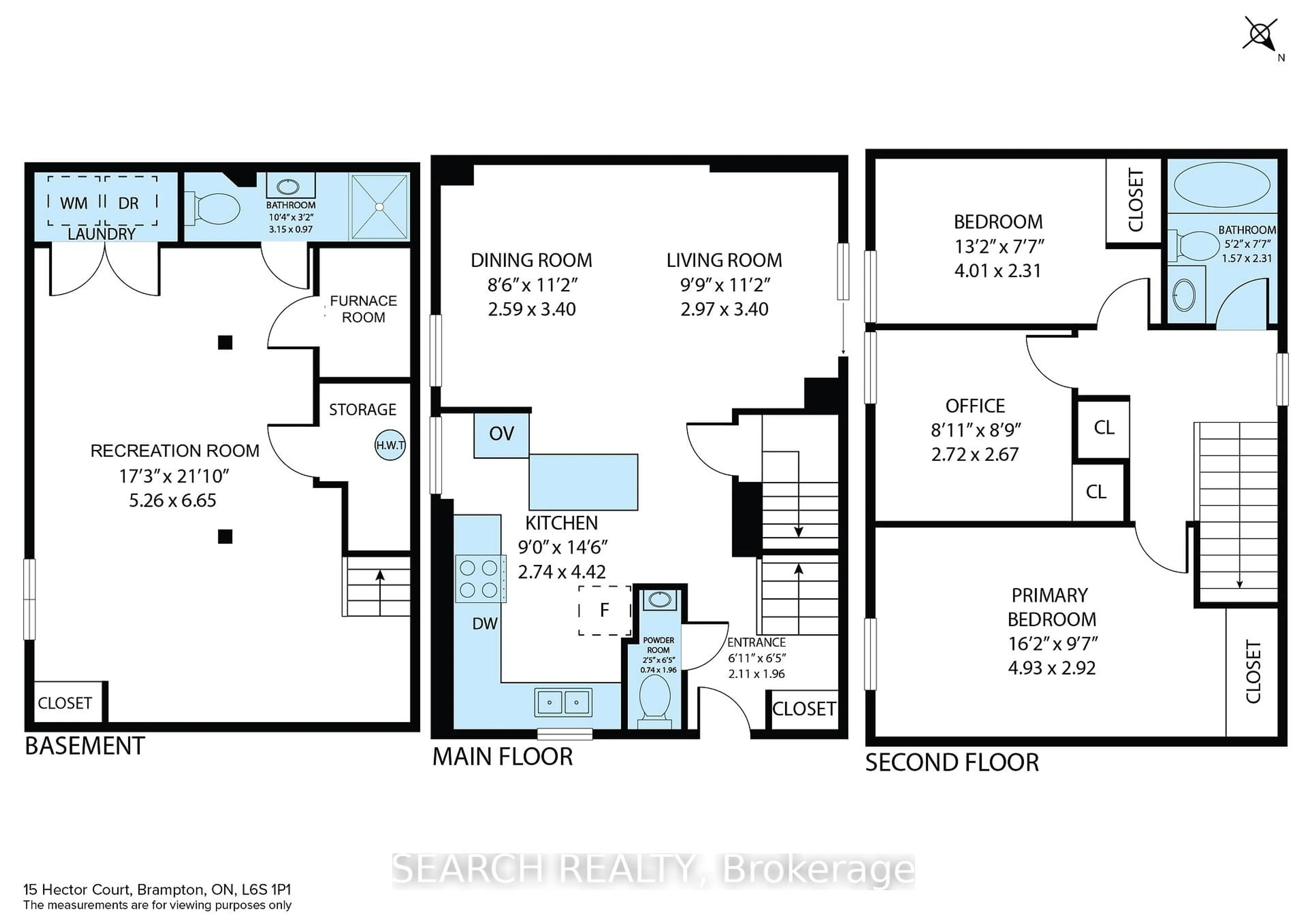 Floor plan for 15 Hector Crt, Brampton Ontario L6S 1P1