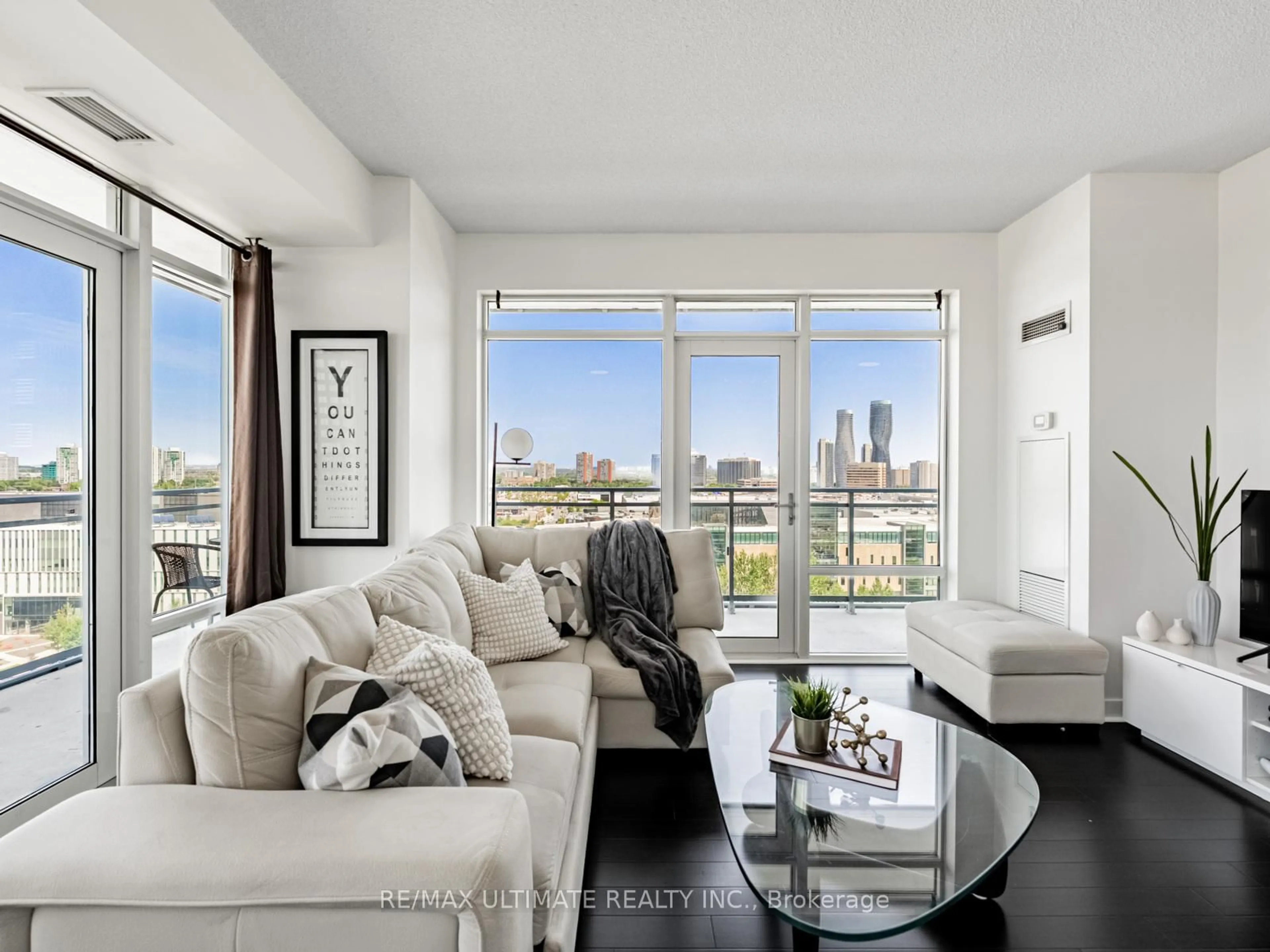 Living room with furniture, unknown for 360 Square One Dr #1211, Mississauga Ontario L5B 0G7