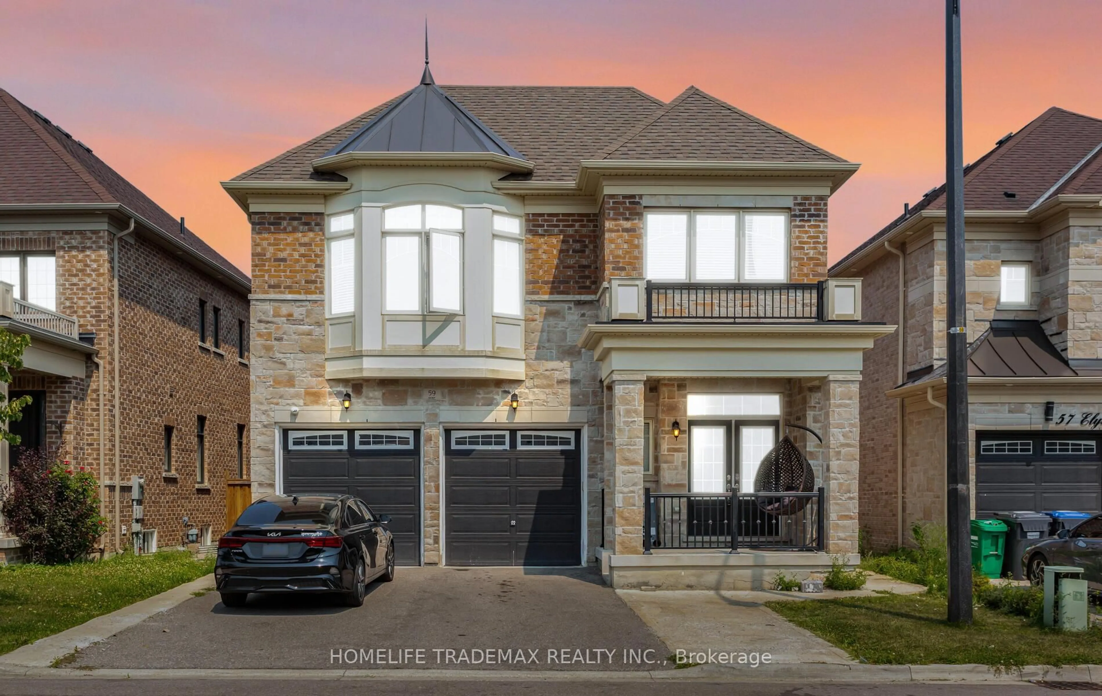 Home with brick exterior material, street for 59 Elysian Fields Circ, Brampton Ontario L9Y 6E8