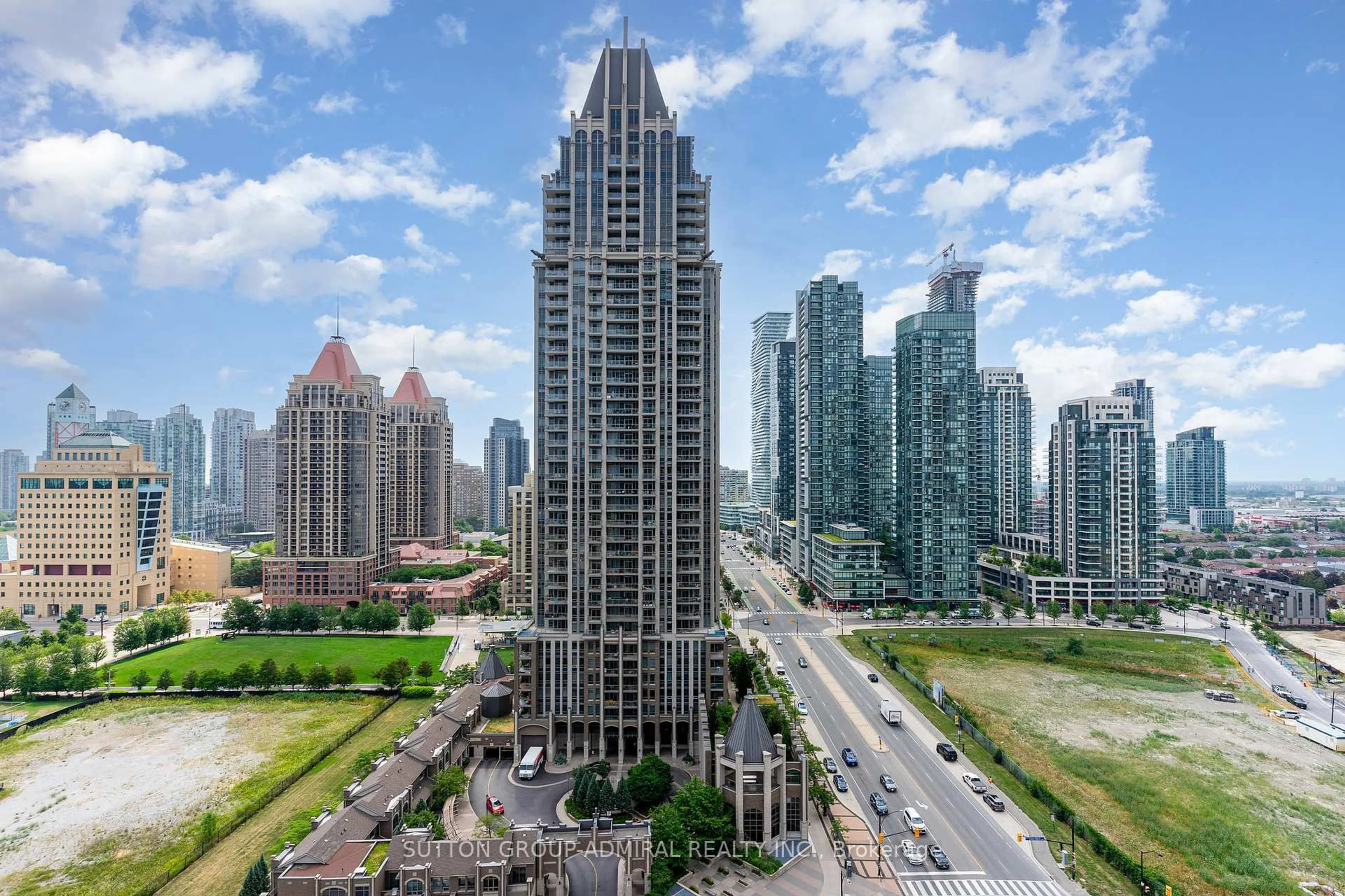 A pic from outside/outdoor area/front of a property/back of a property/a pic from drone, city buildings view from balcony for 385 Prince Of Wales Dr #1707, Mississauga Ontario L5B 0C6