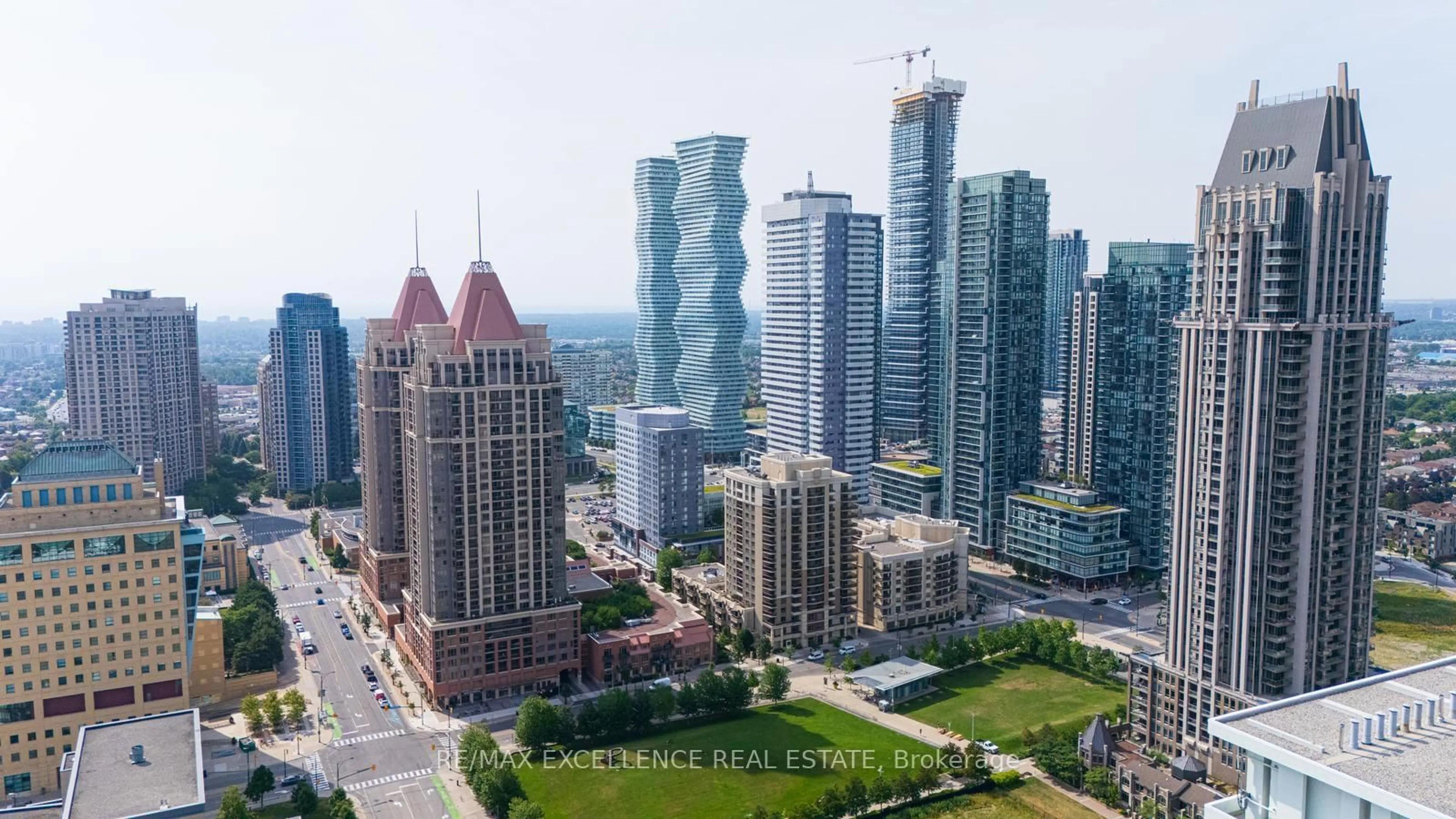 A pic from outside/outdoor area/front of a property/back of a property/a pic from drone, city buildings view from balcony for 370 Square One Dr #7, Mississauga Ontario L5B 0E6