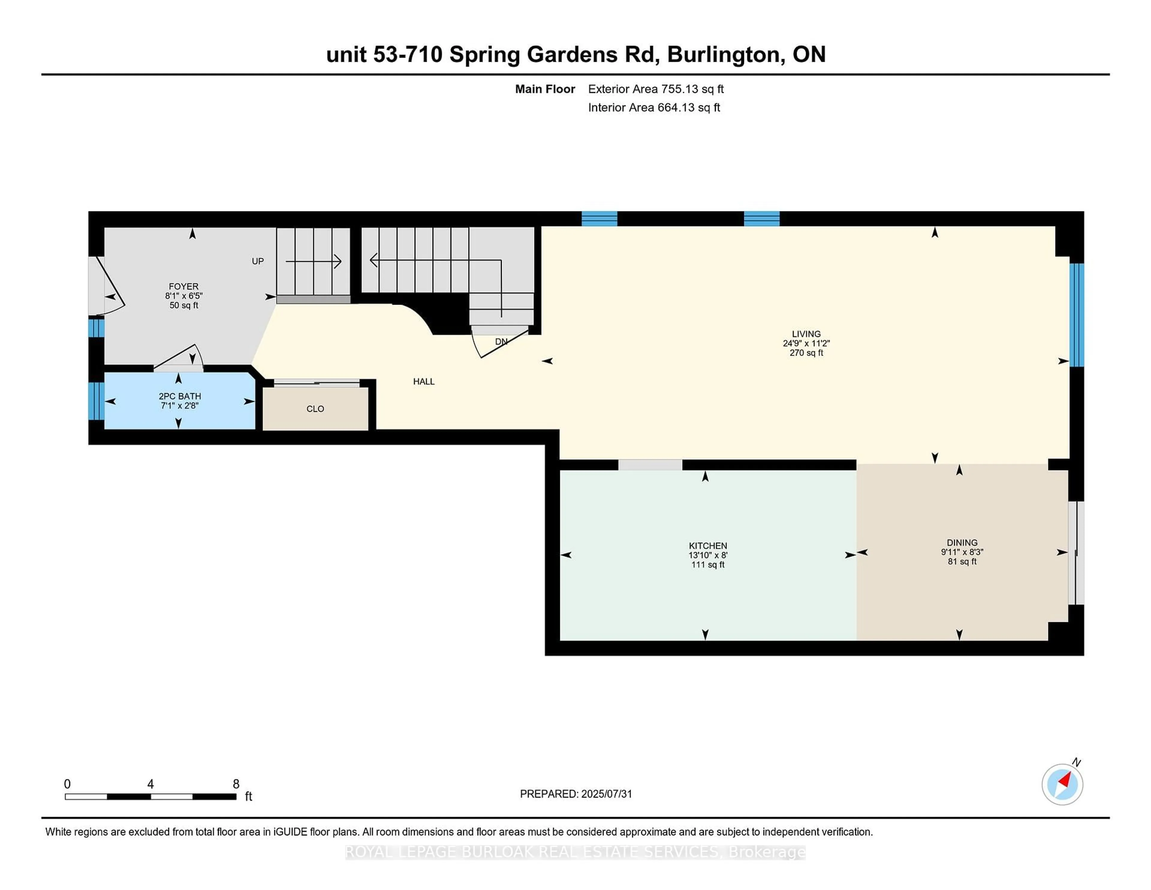 Floor plan for 710 Spring Gardens Rd #53, Burlington Ontario L7T 4K7
