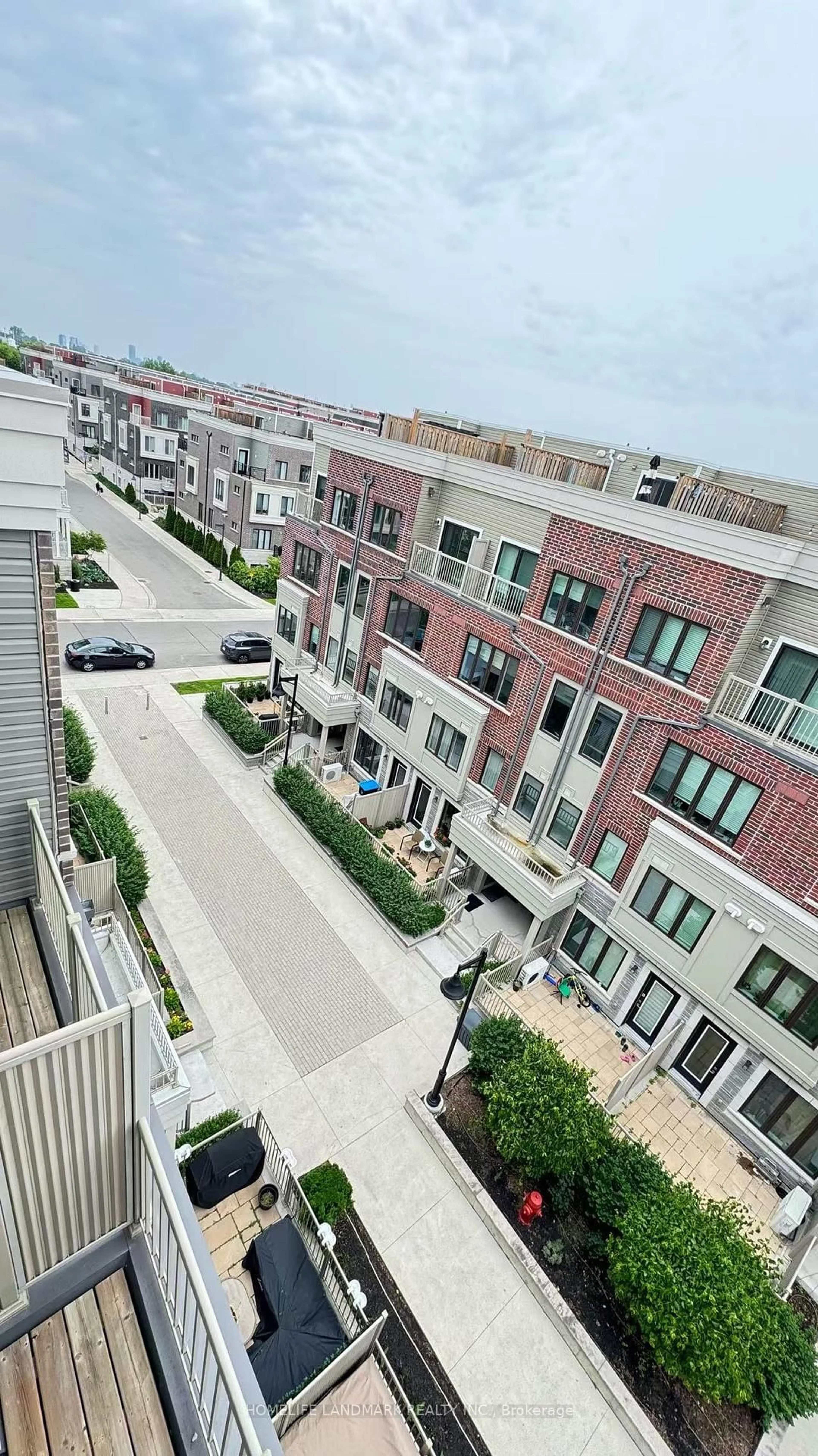 A pic from outside/outdoor area/front of a property/back of a property/a pic from drone, city buildings view from balcony for 95 Eastwood Park Gdns #27, Toronto Ontario M8W 0B9
