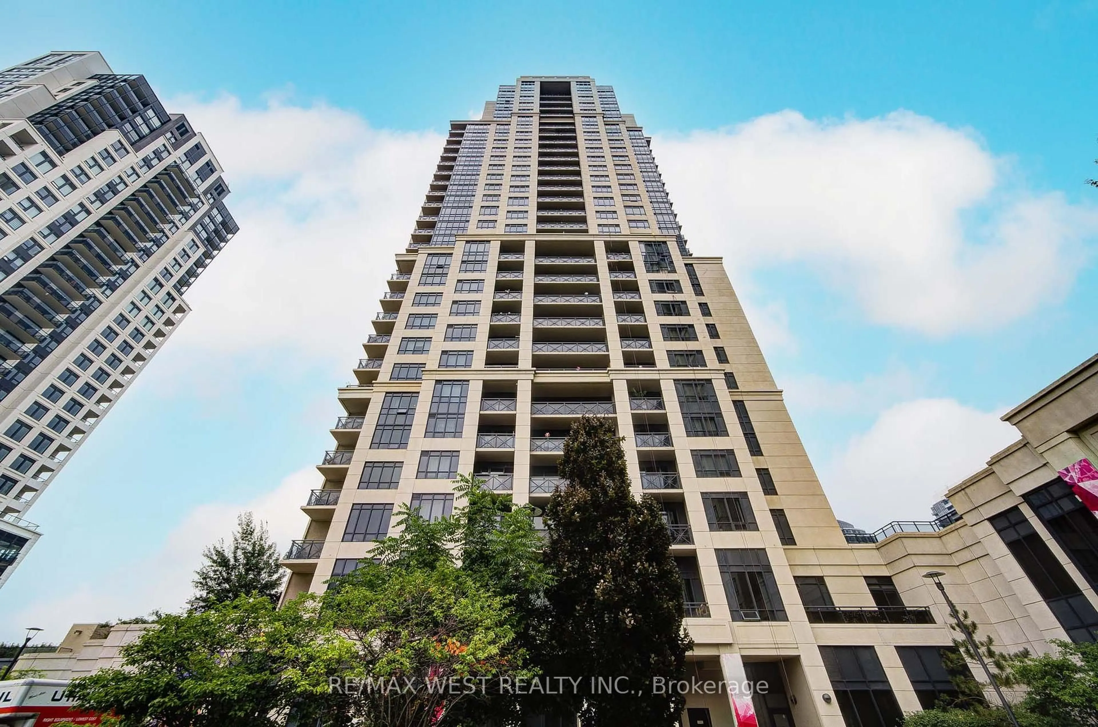 A pic from outside/outdoor area/front of a property/back of a property/a pic from drone, city buildings view from balcony for 2 Eva Rd #630, Toronto Ontario M9C 0A9