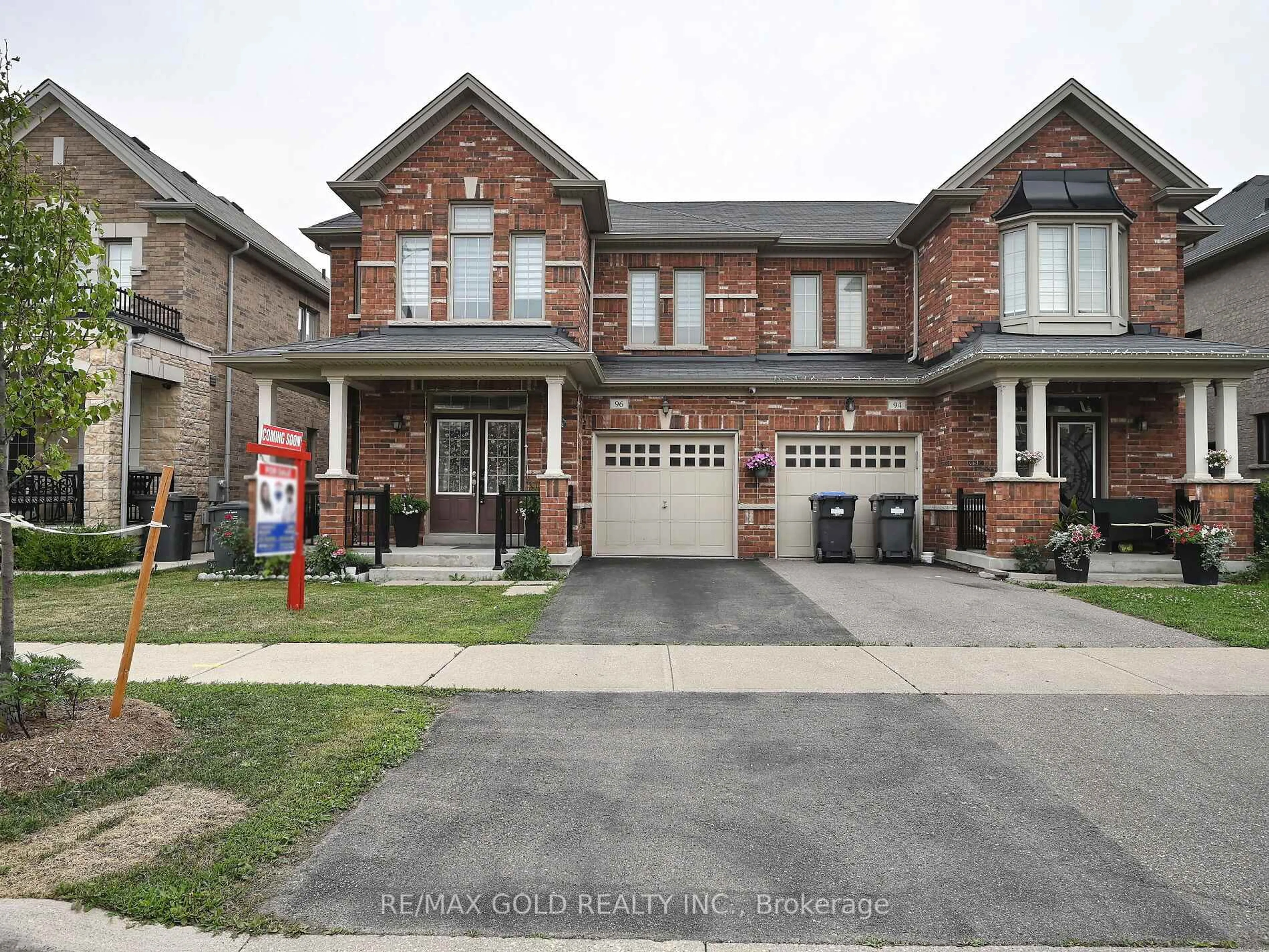 Home with brick exterior material, street for 96 Ledger Point Cres, Brampton Ontario L6R 3W1