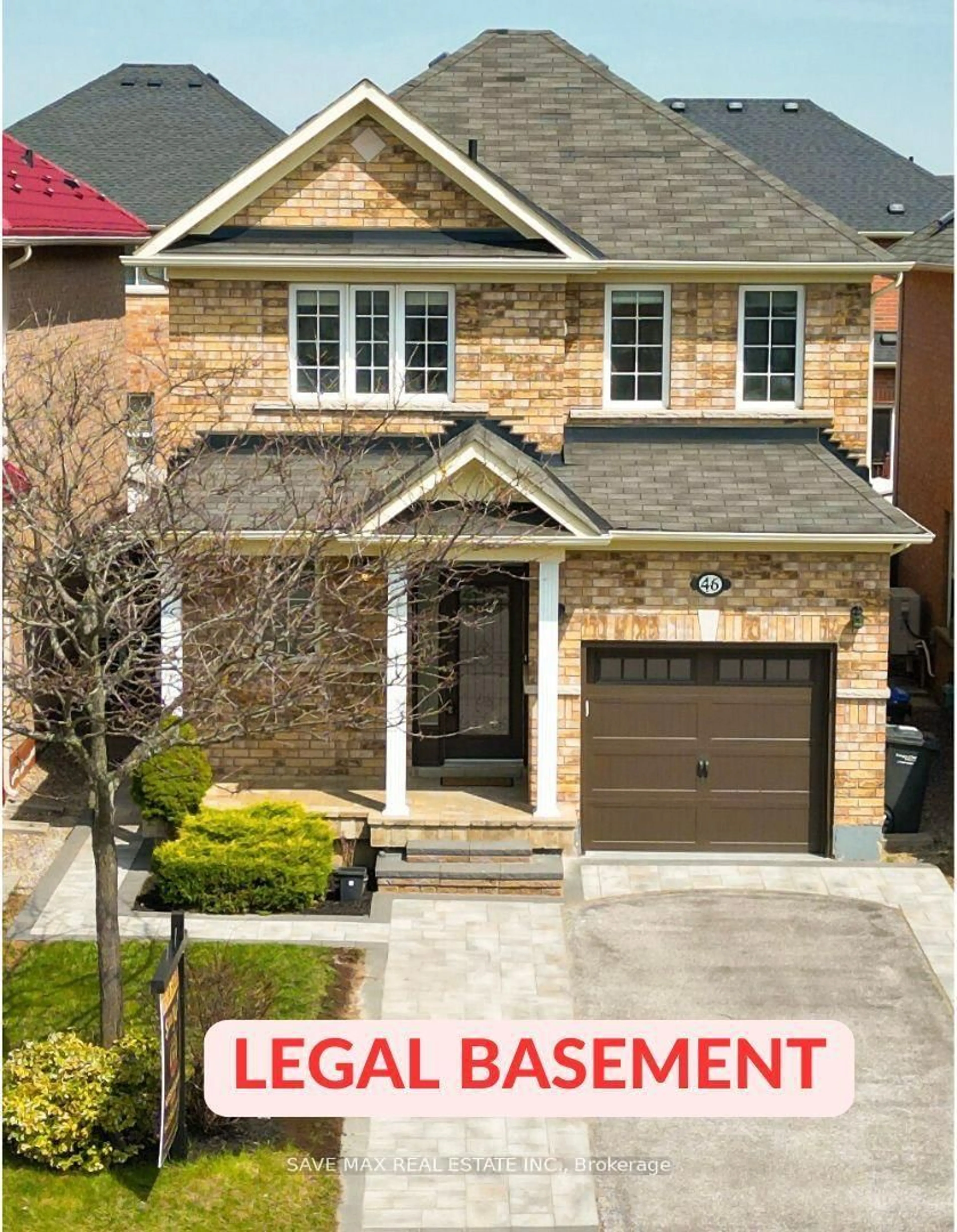 Home with brick exterior material, street for 46 Lockburn Cres, Brampton Ontario L7A 3W8