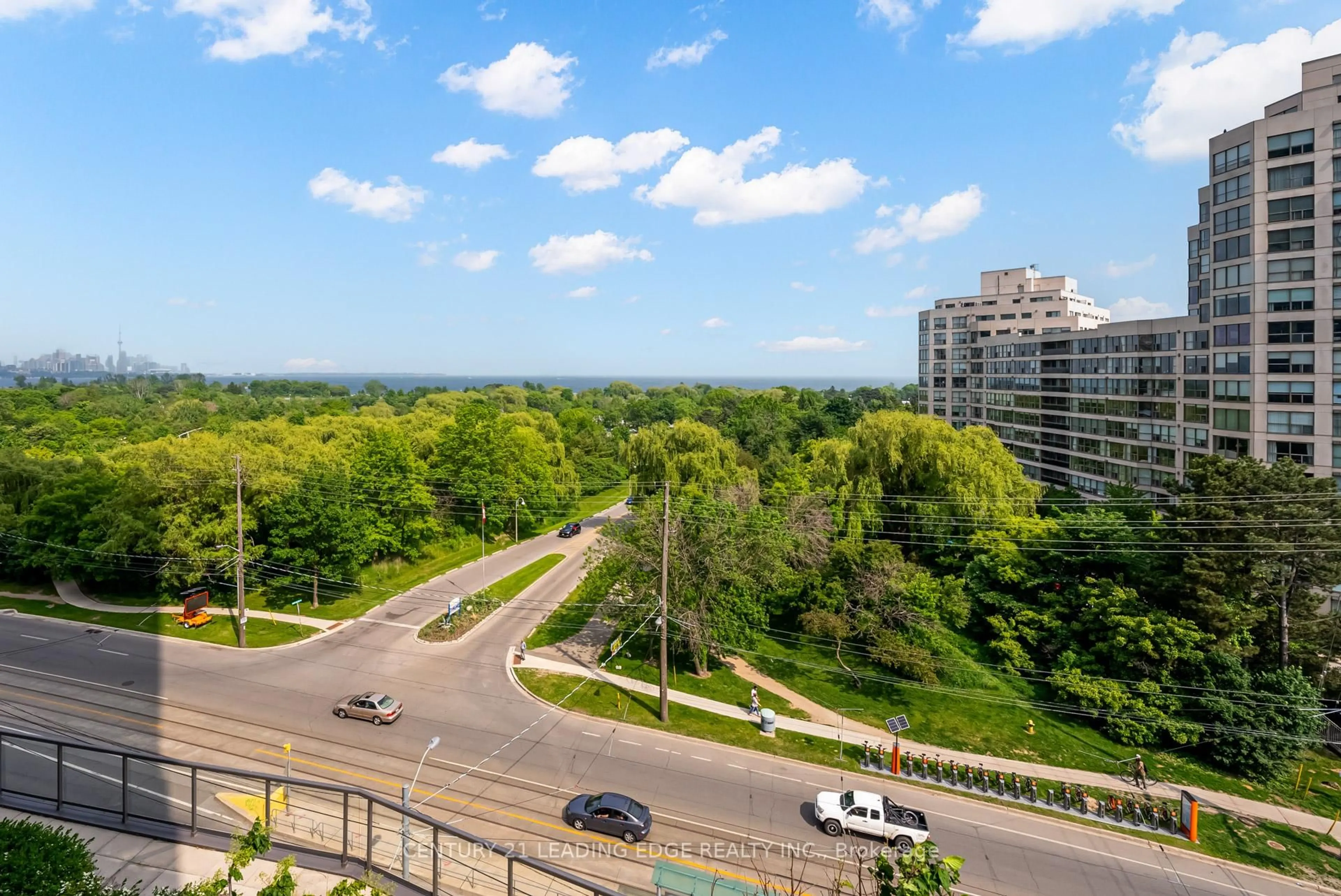 A pic from outside/outdoor area/front of a property/back of a property/a pic from drone, city buildings view from balcony for 2240 Lake Shore Blvd #601, Toronto Ontario M8V 1A5
