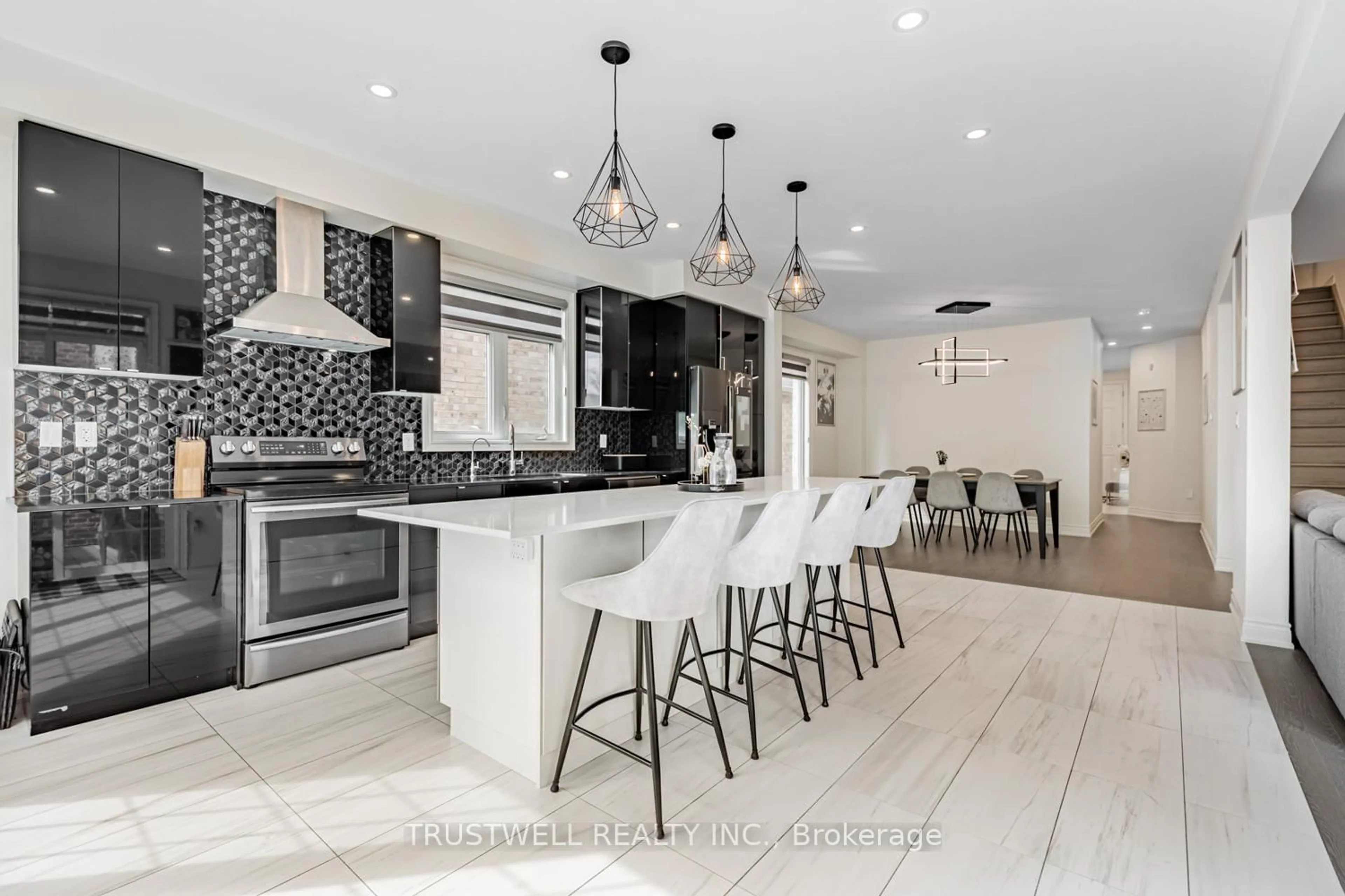Contemporary kitchen, ceramic/tile floor for 12 Vineyard Dr, Brampton Ontario L6Y 2A5