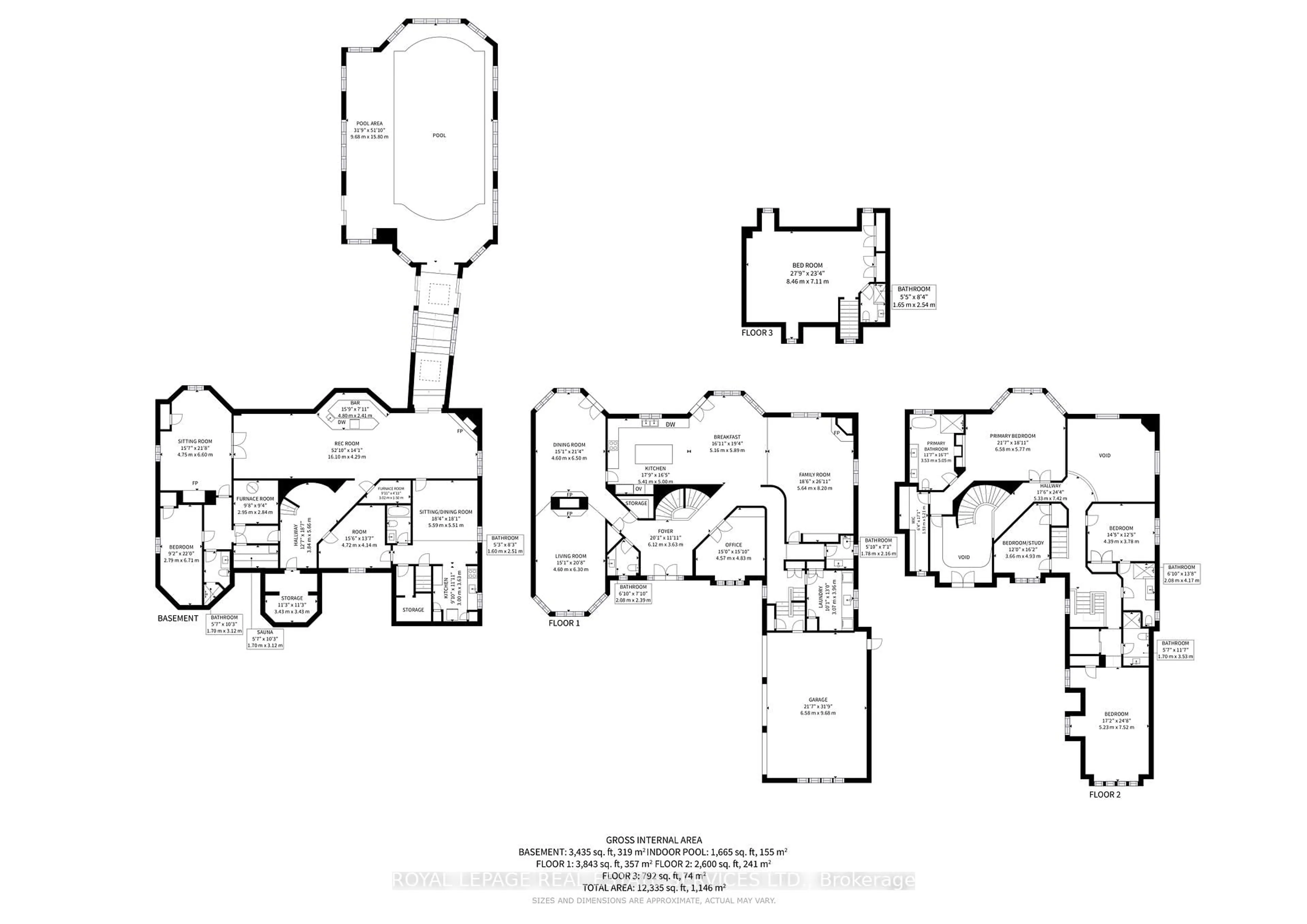 Floor plan for 2416 Mississauga Rd, Mississauga Ontario L5H 2L1