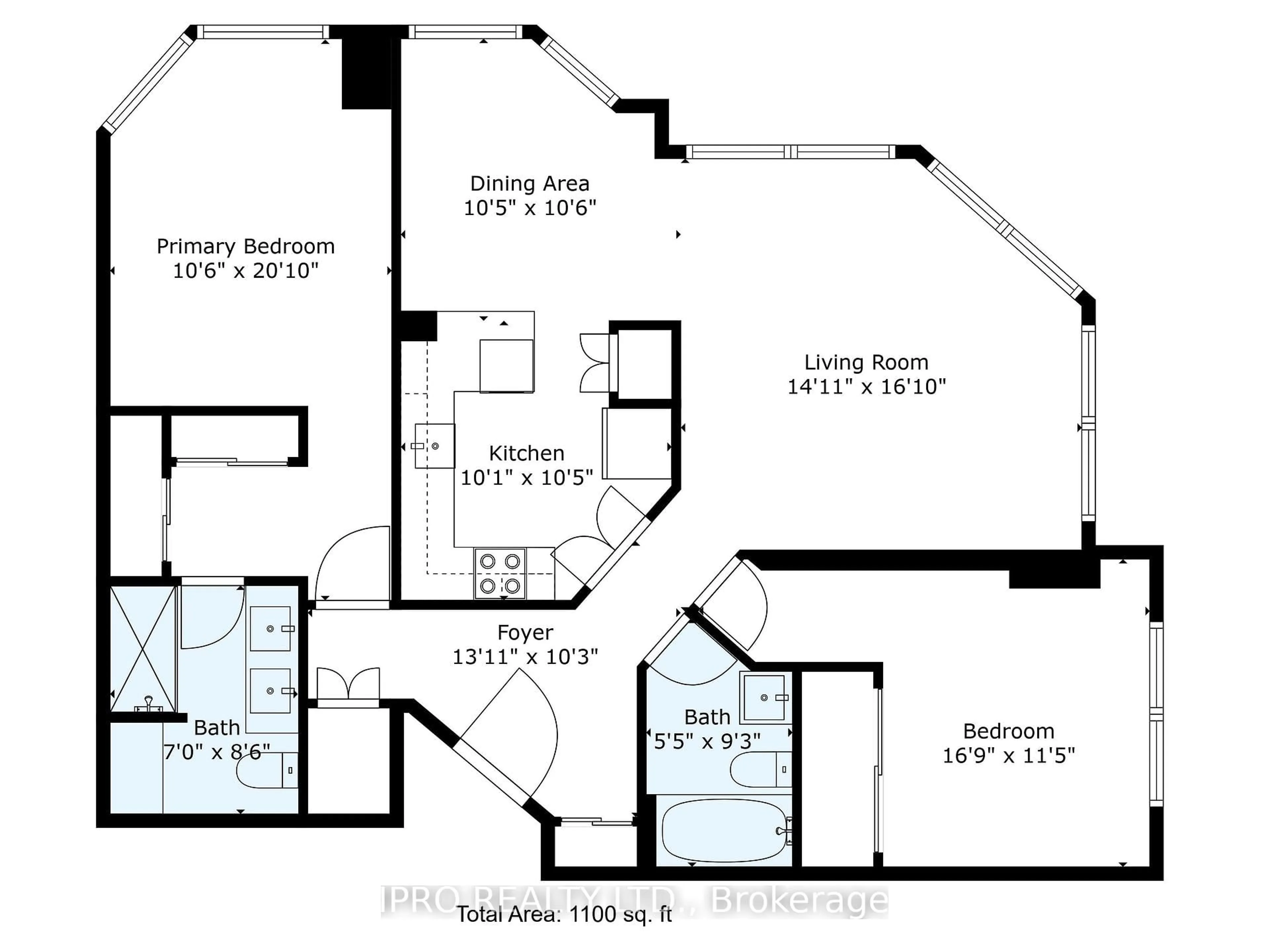 Floor plan for 2177 Burnhamthorpe Rd ##909, Mississauga Ontario L5L 5P9