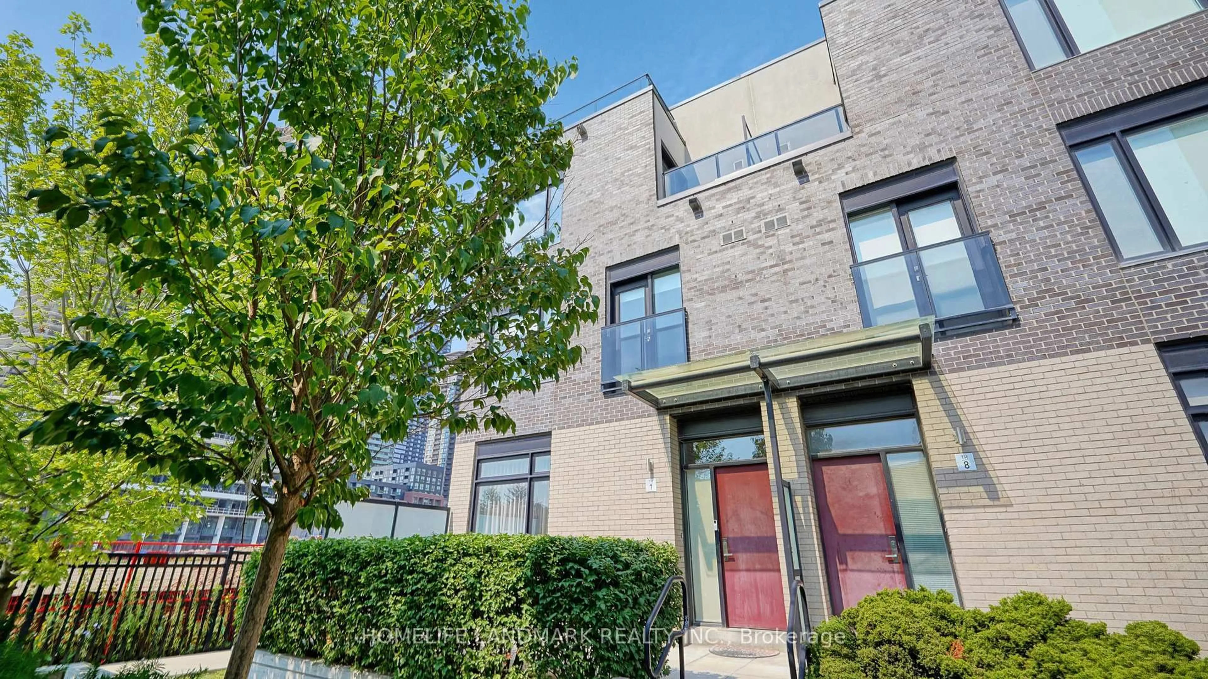 Home with brick exterior material, street for 4080 Parkside Village Dr #7, Mississauga Ontario L5B 0K2
