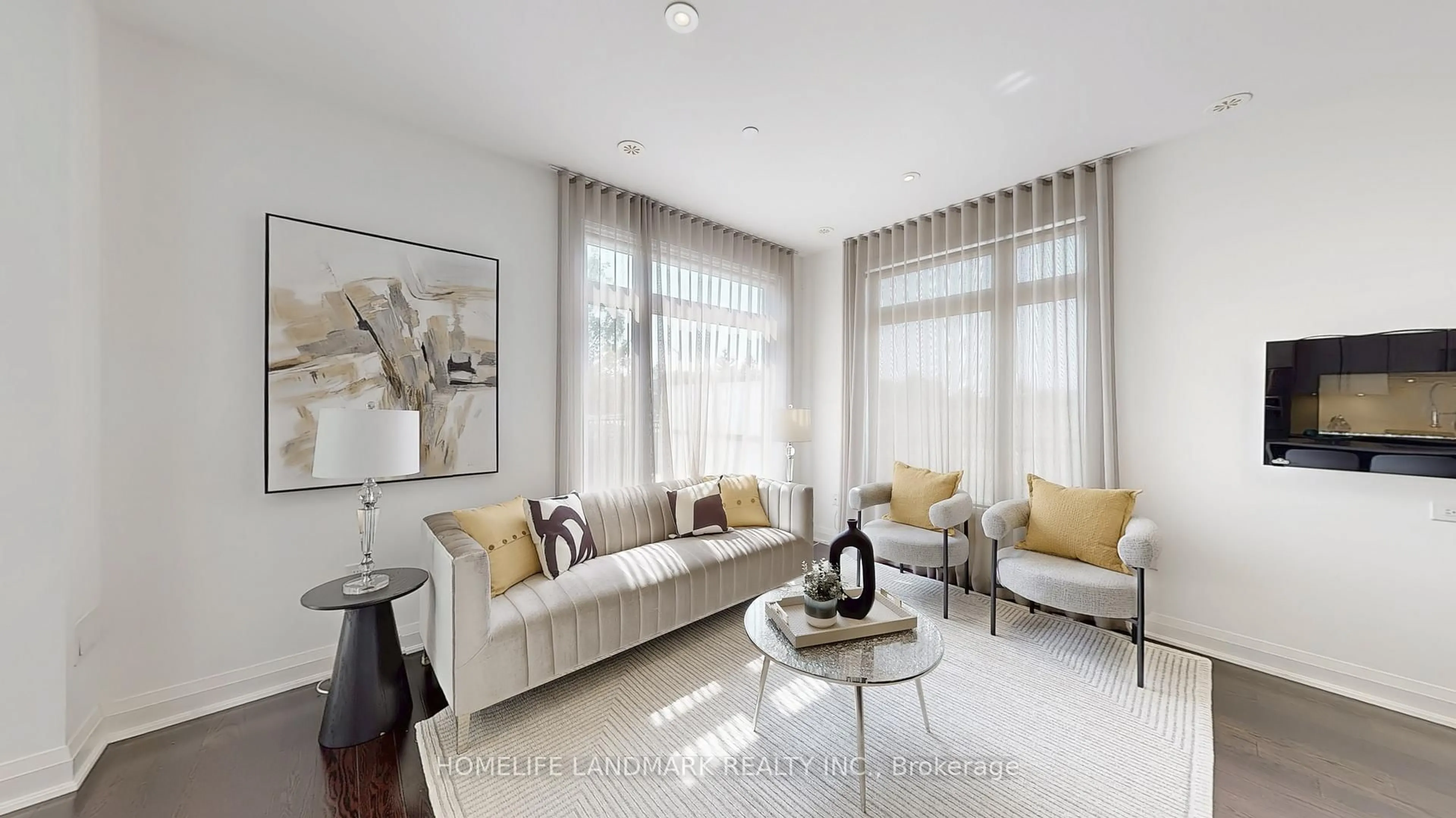Living room with furniture, unknown for 4080 Parkside Village Dr #7, Mississauga Ontario L5B 0K2