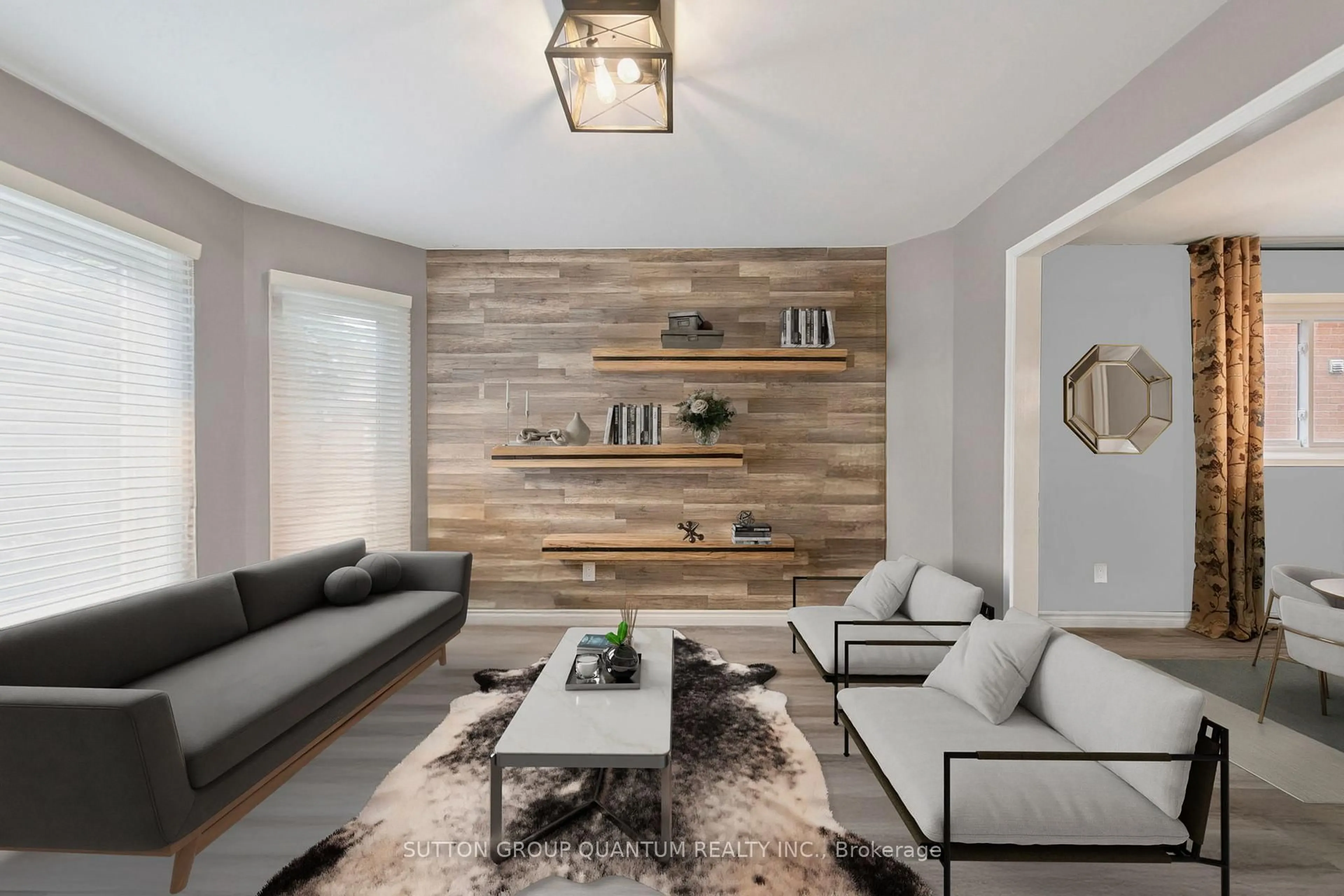 Living room with furniture, wood/laminate floor for 3523 Pintail Circ, Mississauga Ontario L5N 6C8