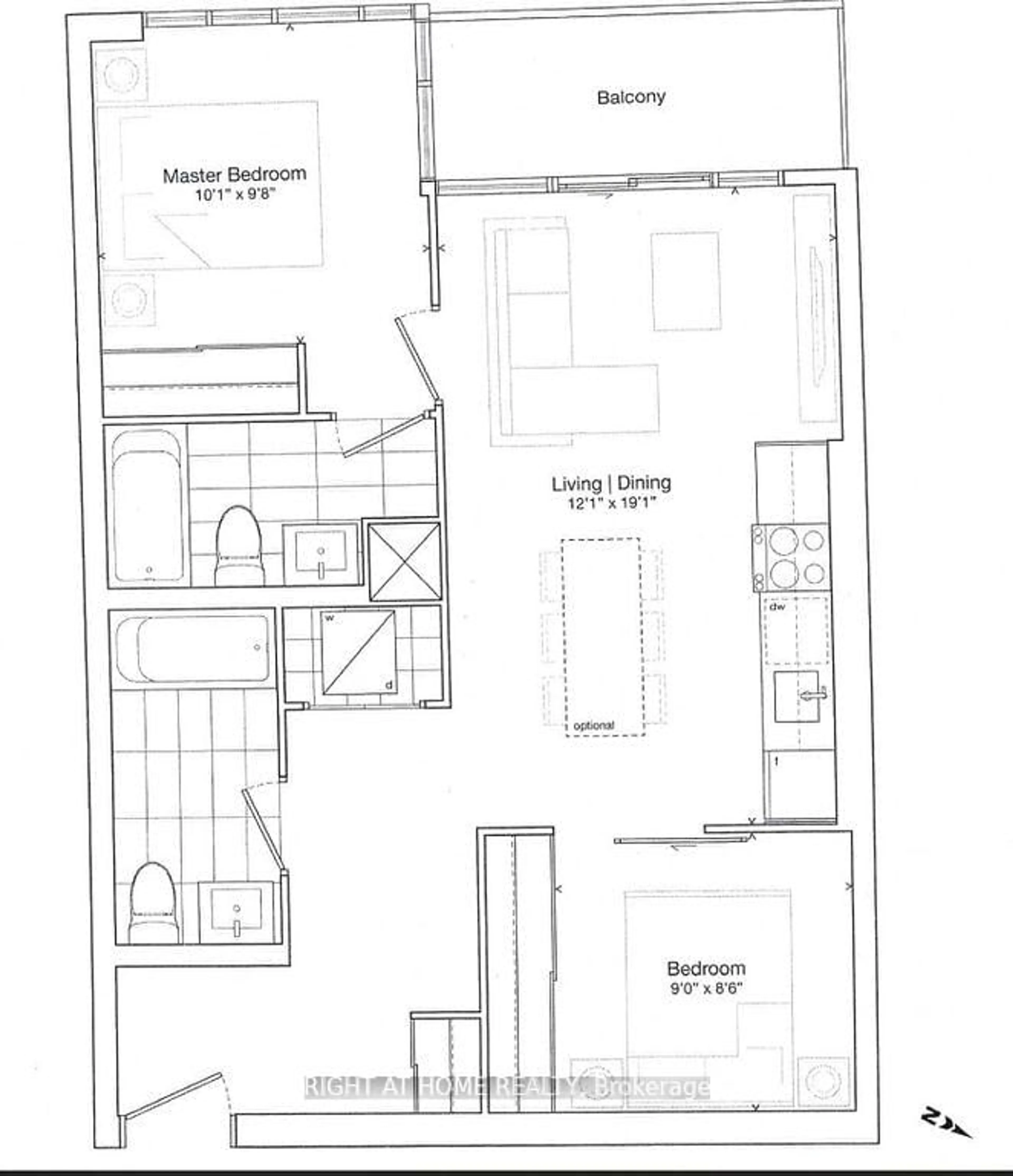 Floor plan for 859 The Queensway St #906, Toronto Ontario M8Z 1N8