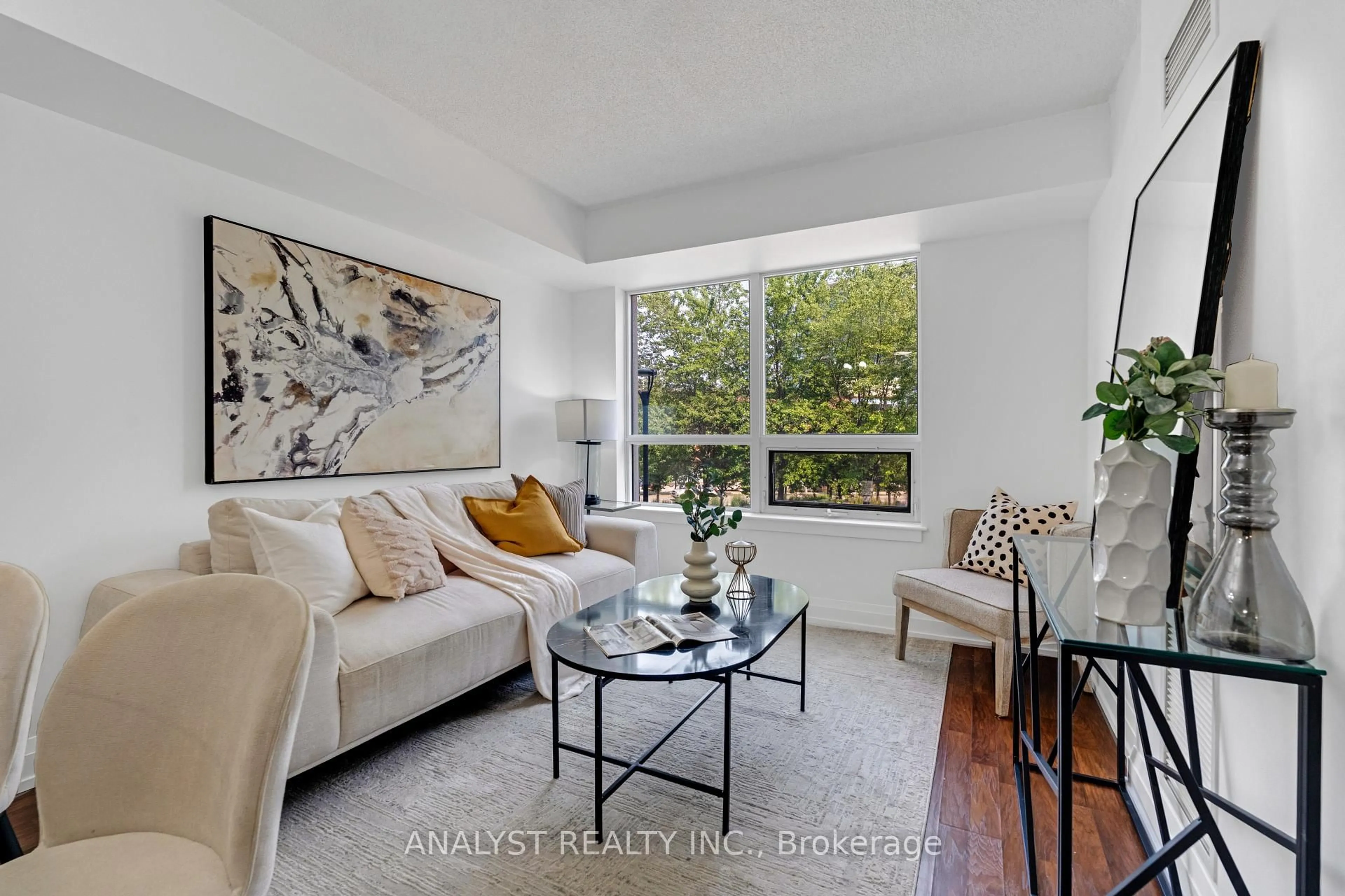 Living room with furniture, unknown for 55 De Boers Dr #203, Toronto Ontario M3J 0G5