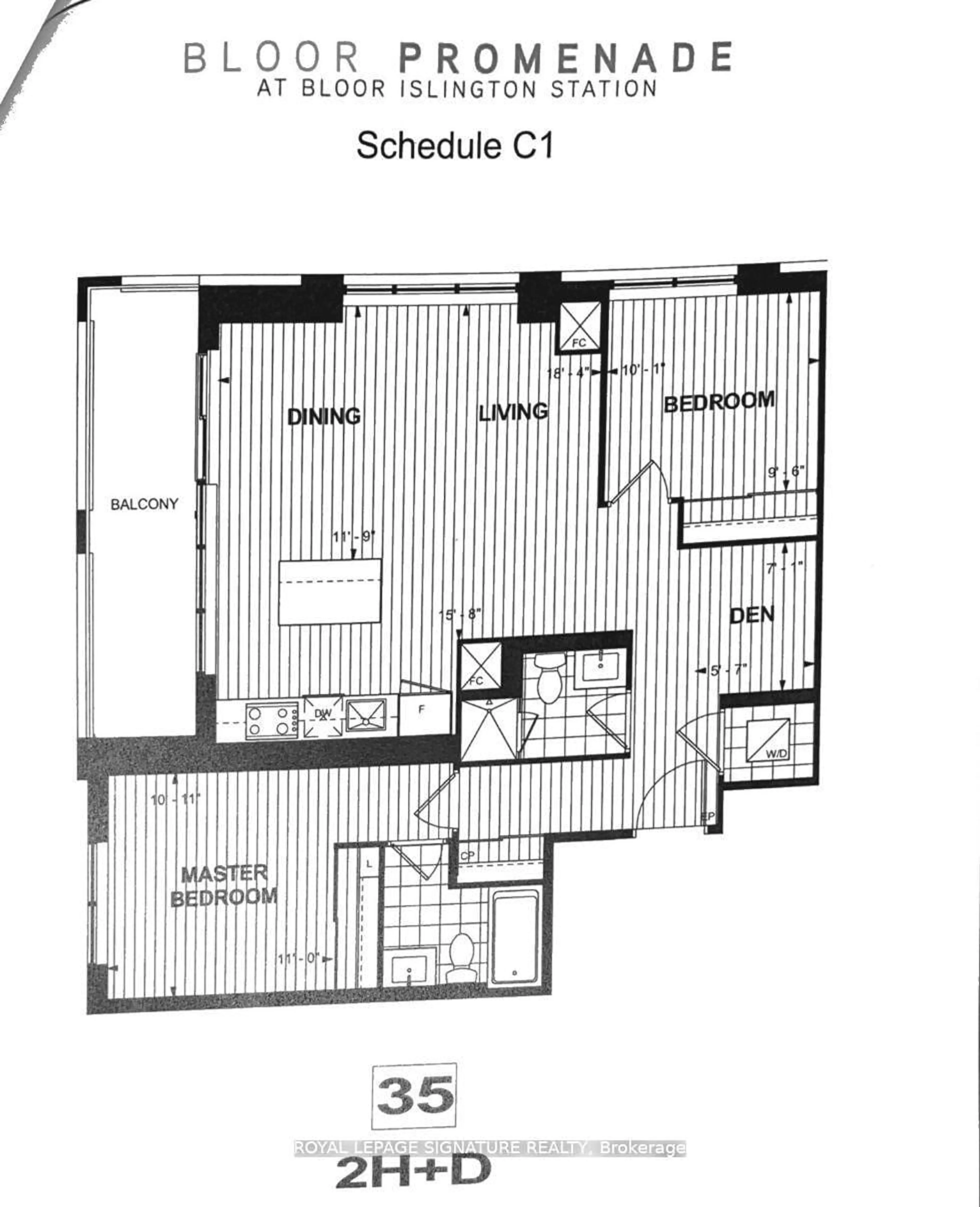 Floor plan for 5 Mabelle Ave #4335, Toronto Ontario M9A 4Y1