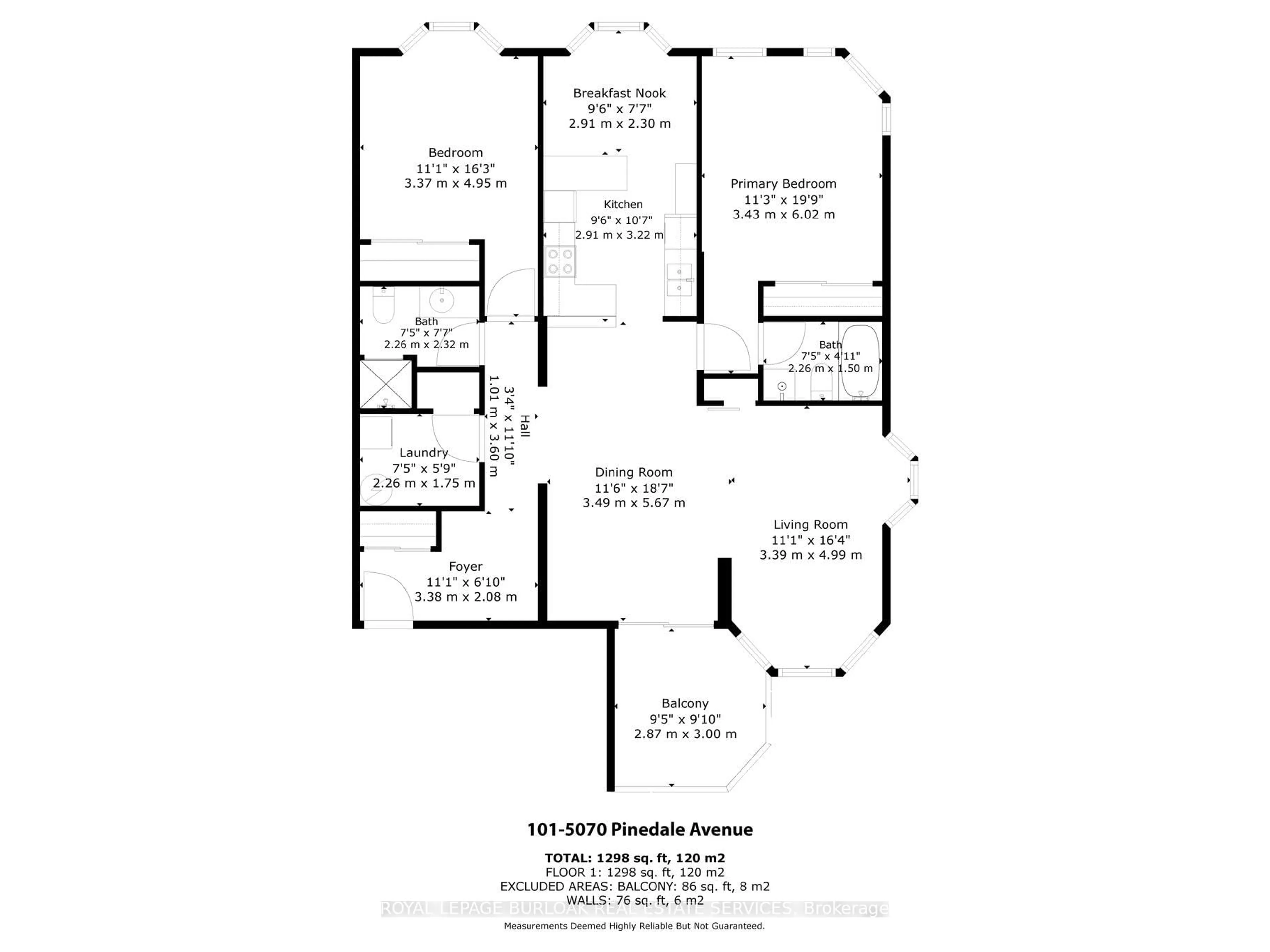 Floor plan for 5070 Pinedale Ave #101, Burlington Ontario L7L 5V6