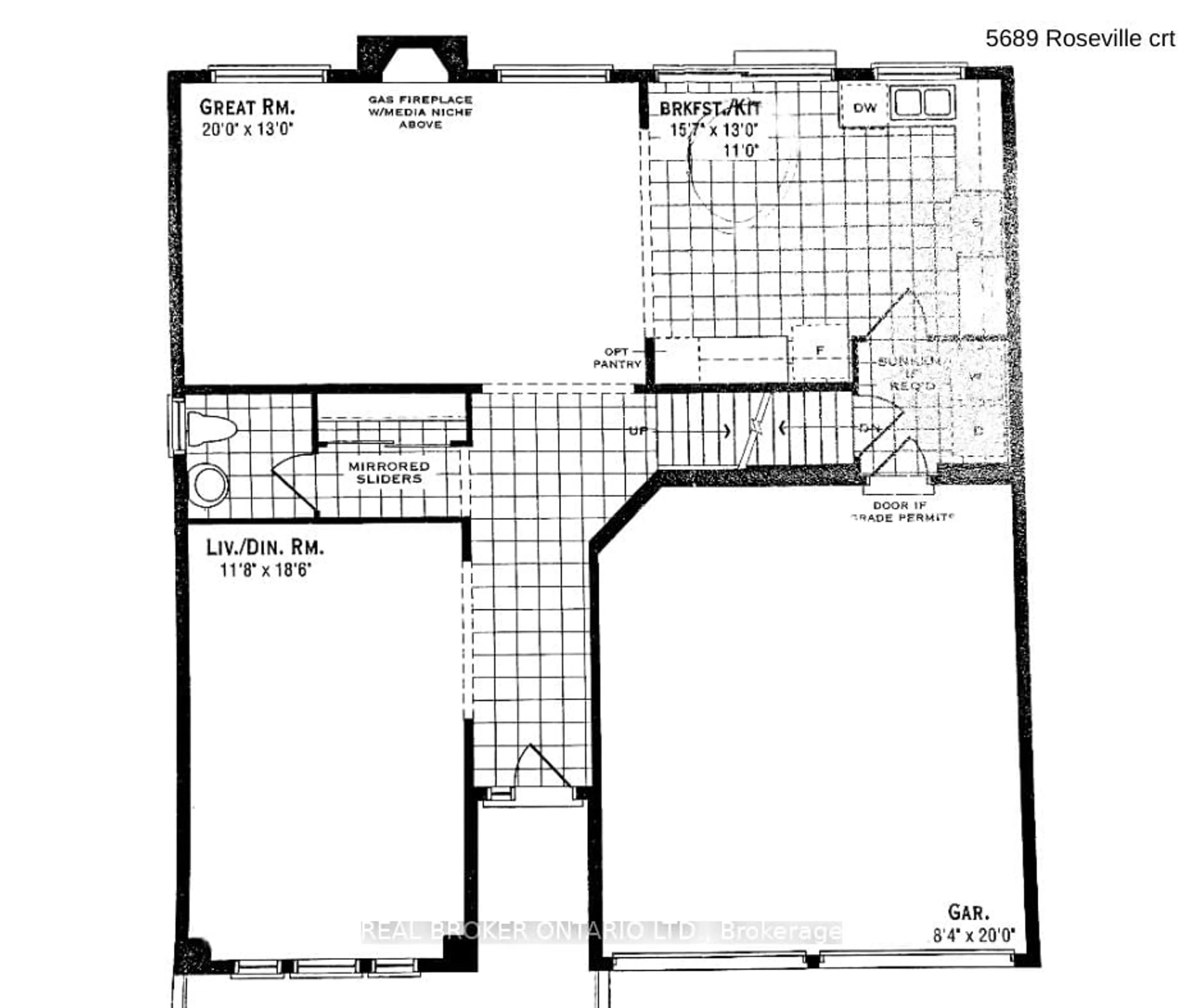 Floor plan for 5689 Roseville Crt, Burlington Ontario L7L 6V3