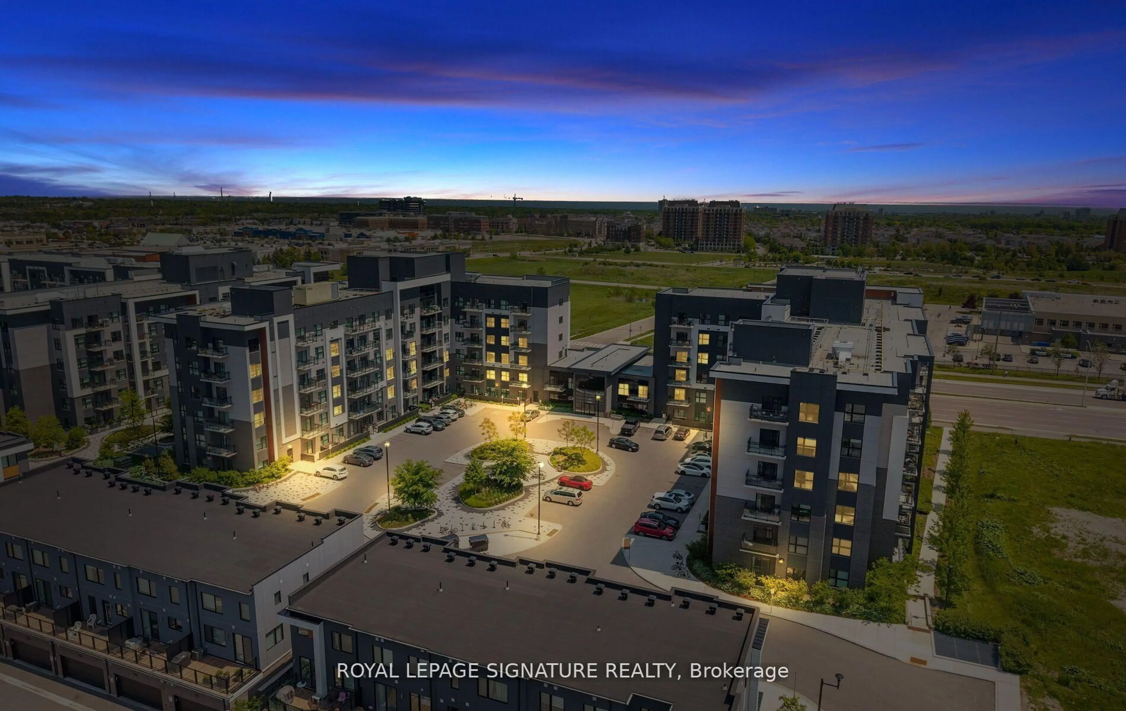 A pic from outside/outdoor area/front of a property/back of a property/a pic from drone, city buildings view from balcony for 102 Grovewood Common #629, Oakville Ontario L6H 0X2