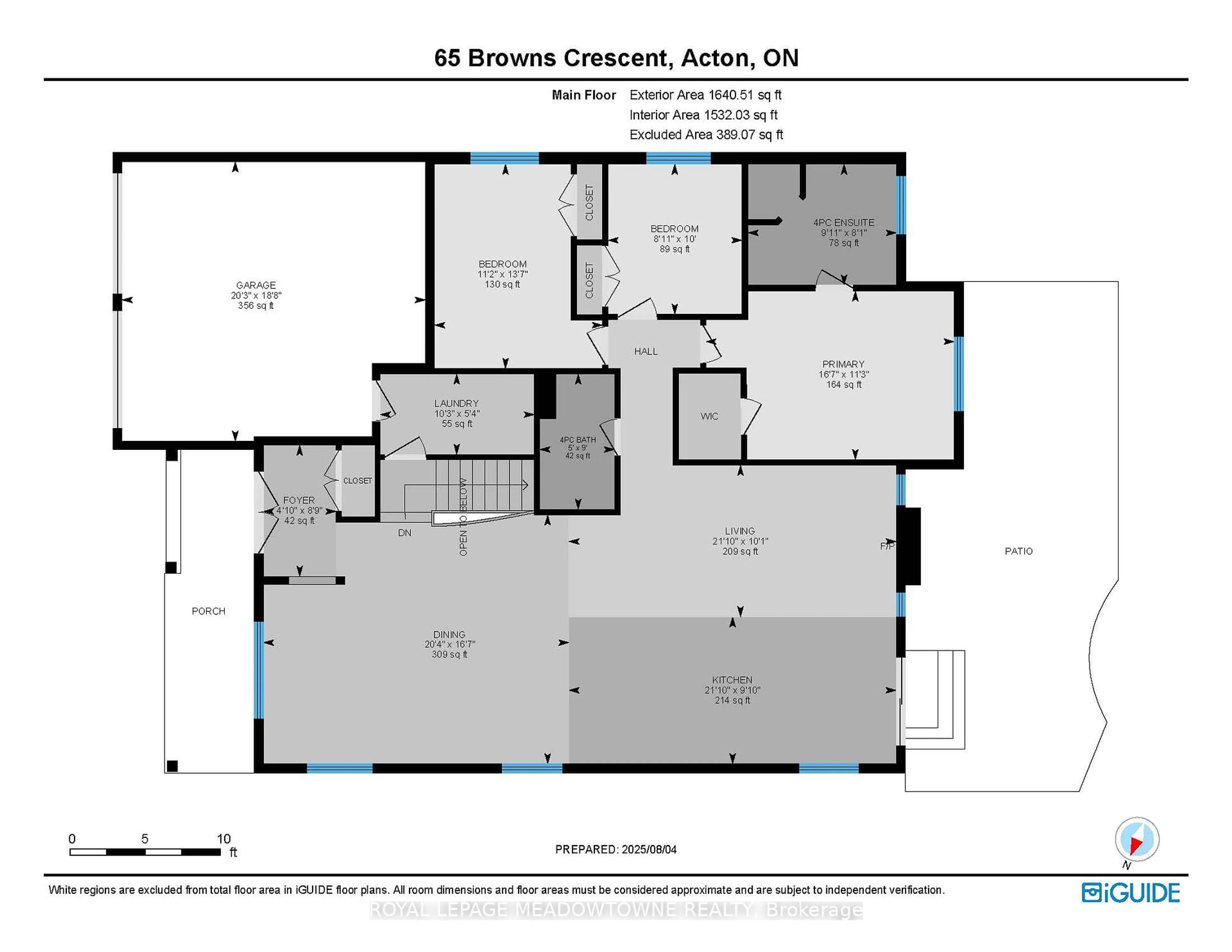 Floor plan for 65 Browns Cres, Halton Hills Ontario L7J 3A4
