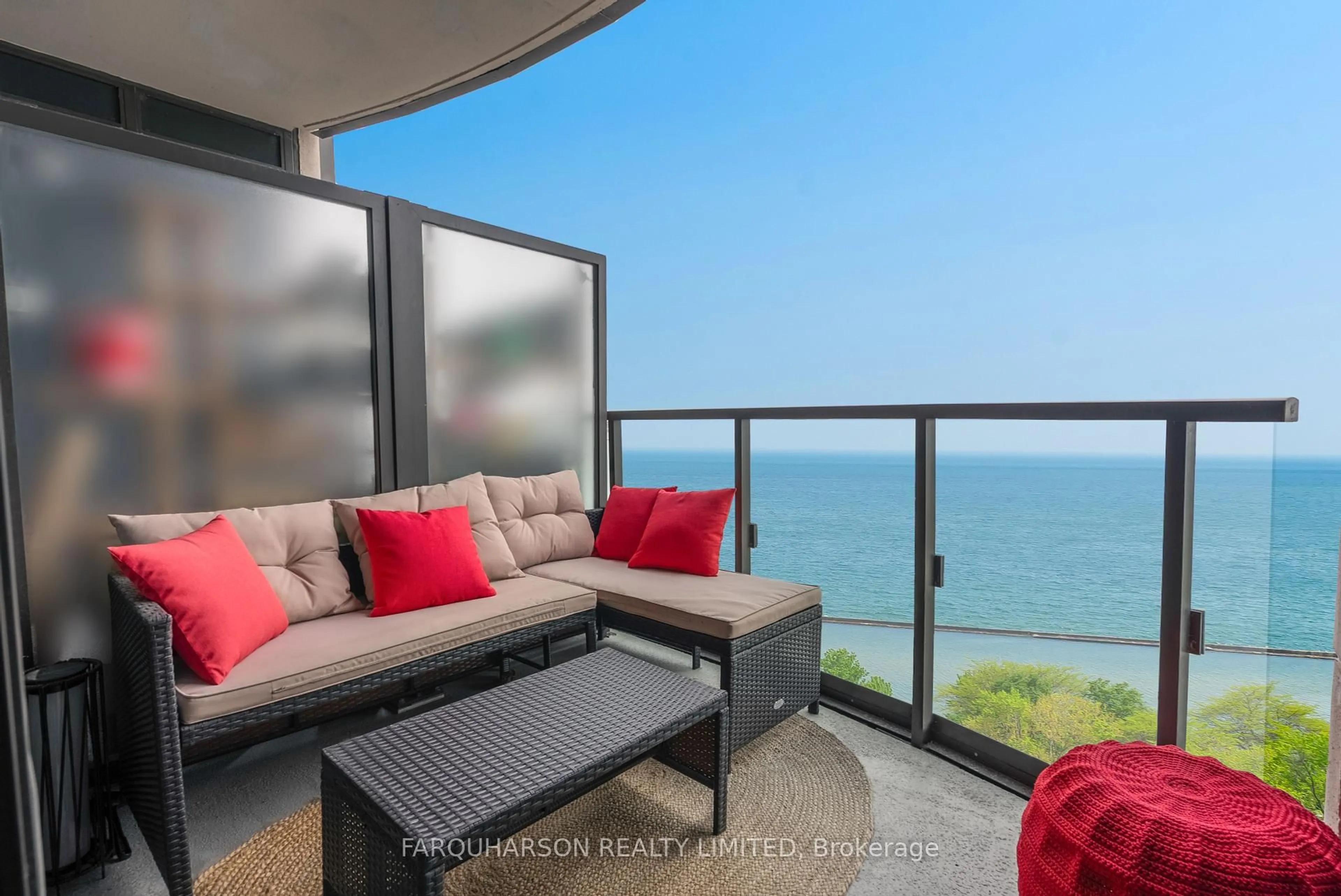 Balcony in the apartment, water/lake/river/ocean view for 1926 Lakeshore Blvd #3209, Toronto Ontario M6S 1A1