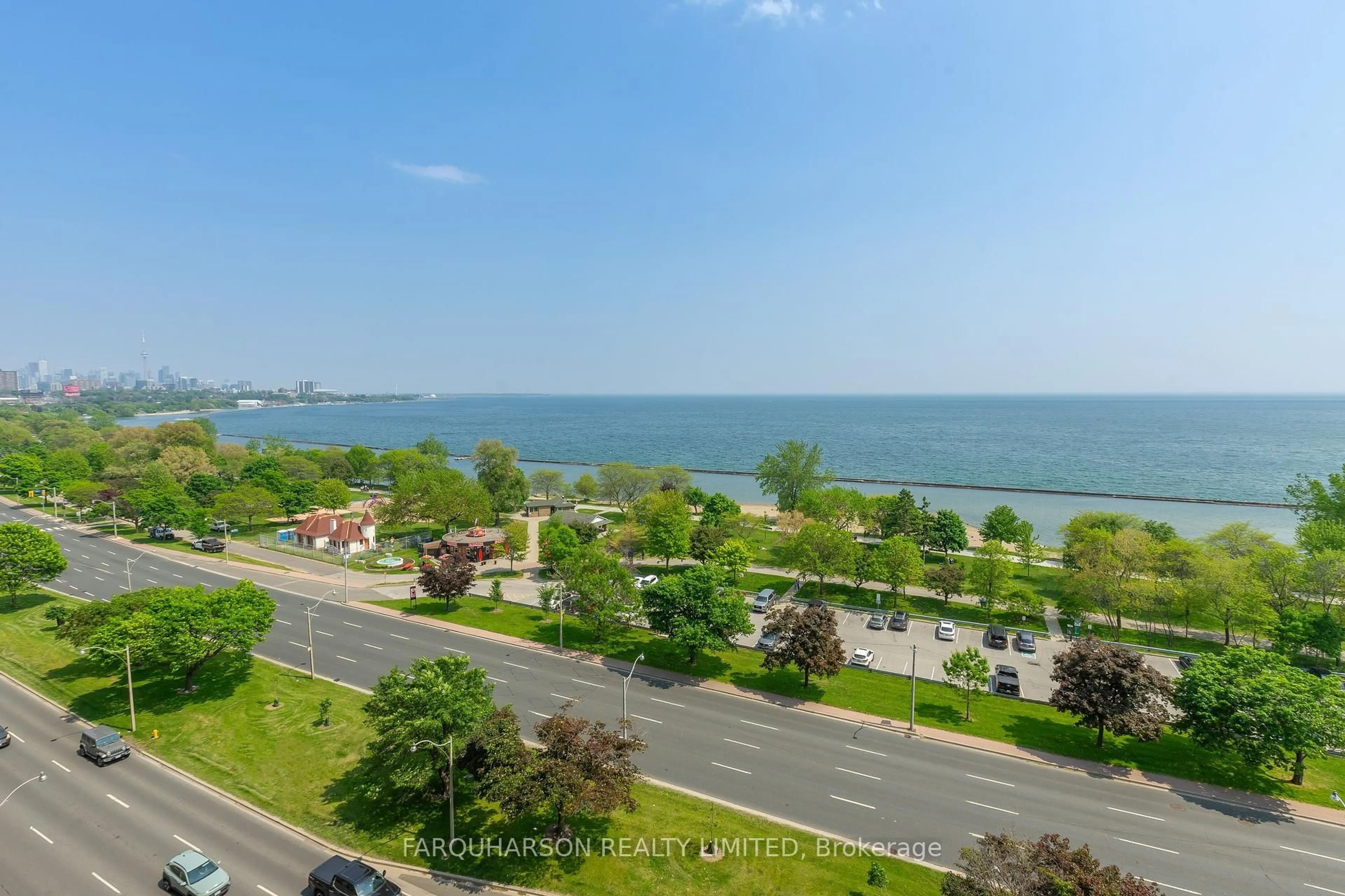 A pic from outside/outdoor area/front of a property/back of a property/a pic from drone, water/lake/river/ocean view for 1926 Lakeshore Blvd #3209, Toronto Ontario M6S 1A1